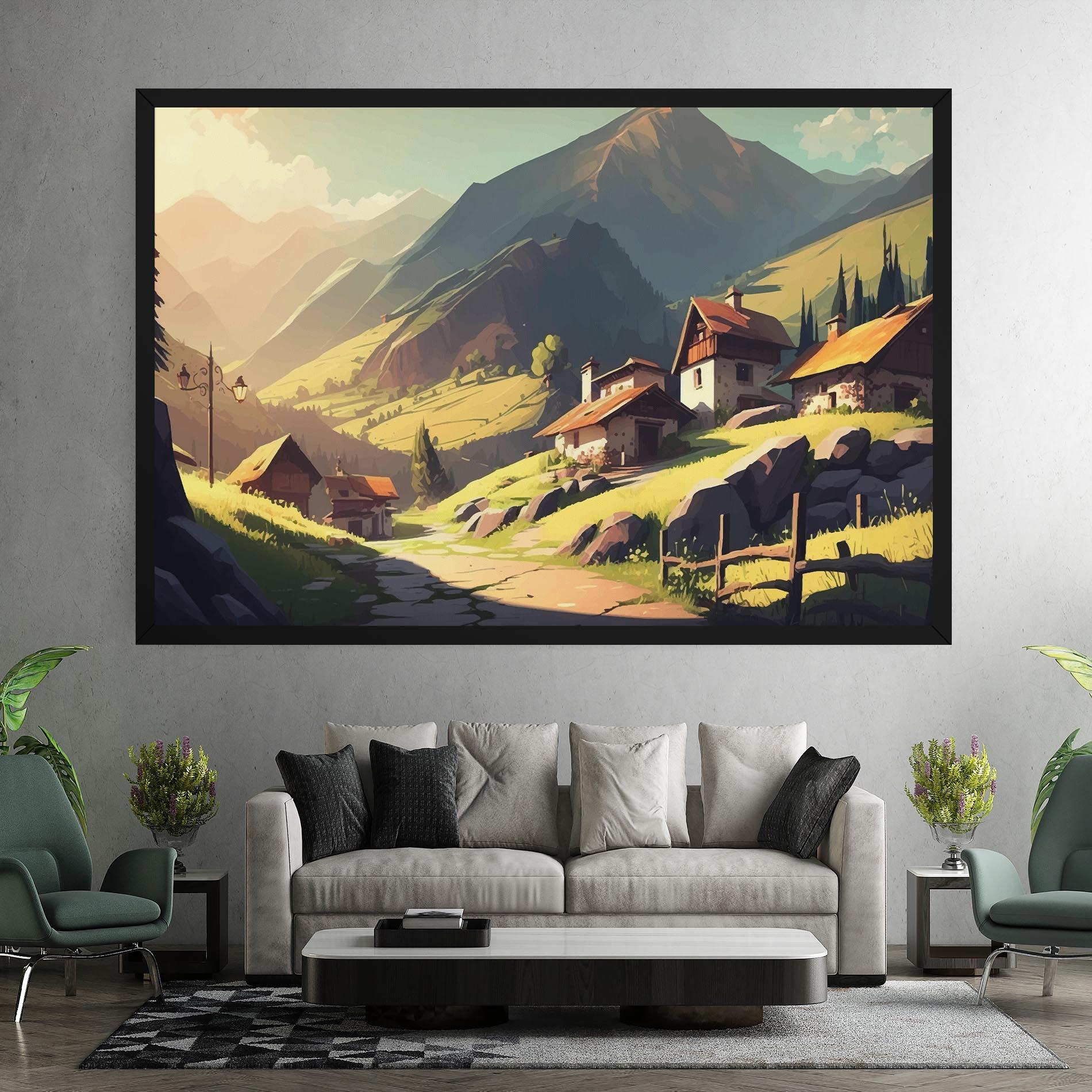 Tablou Canvas Grassy Mountain View mockup 7