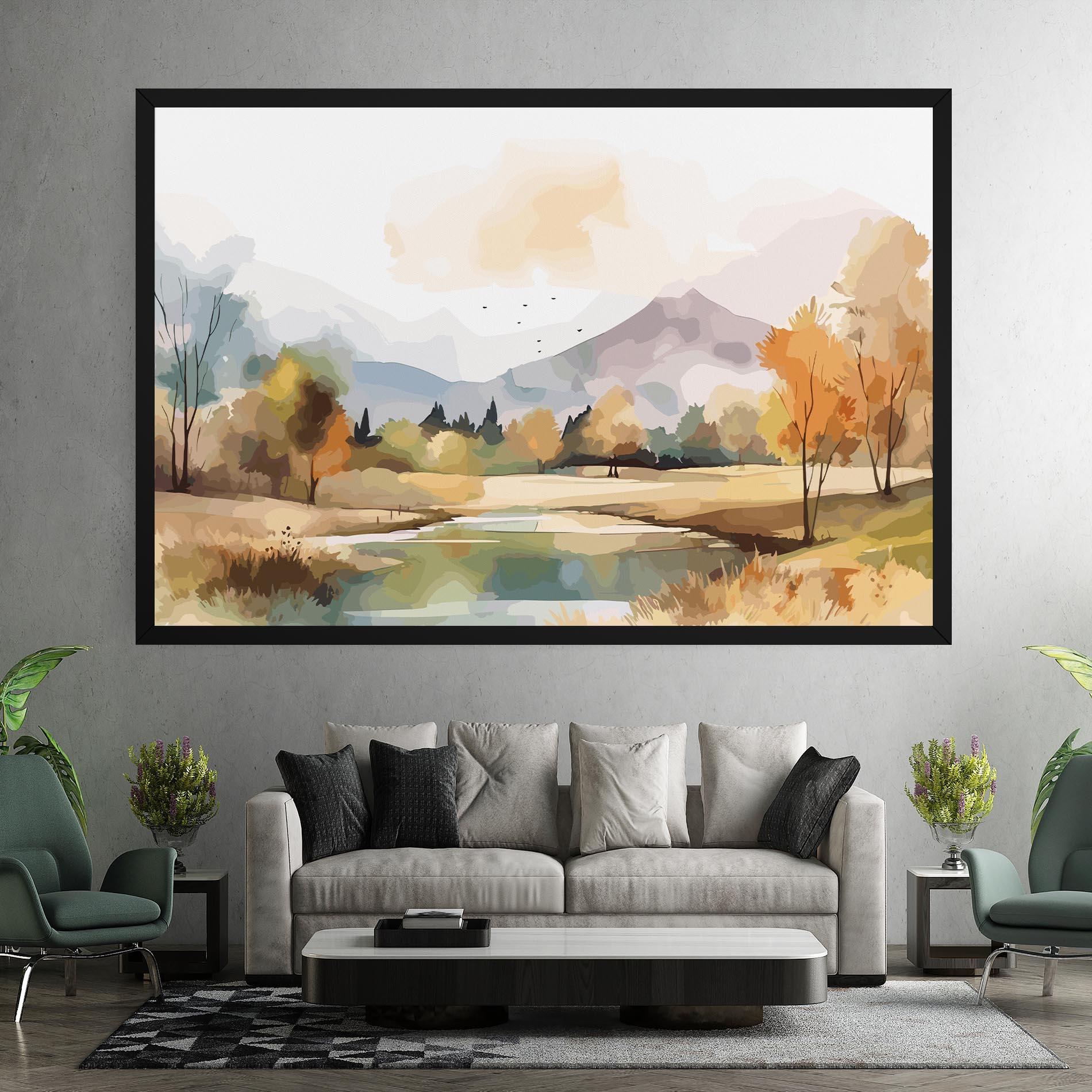 Tablou Canvas Rural Lake View mockup 7