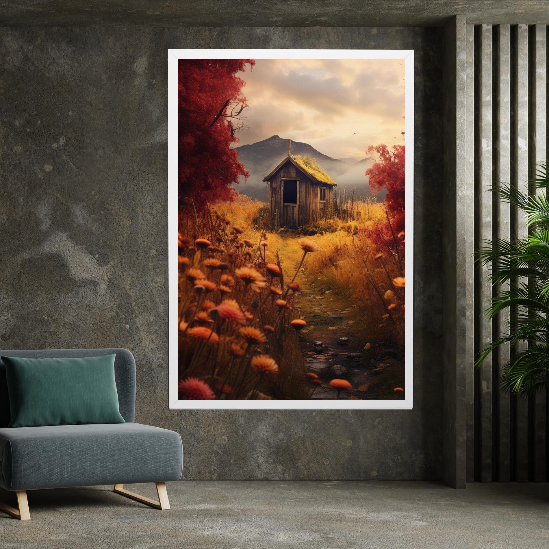 Tablou Canvas Small Cabin Field mockup 7