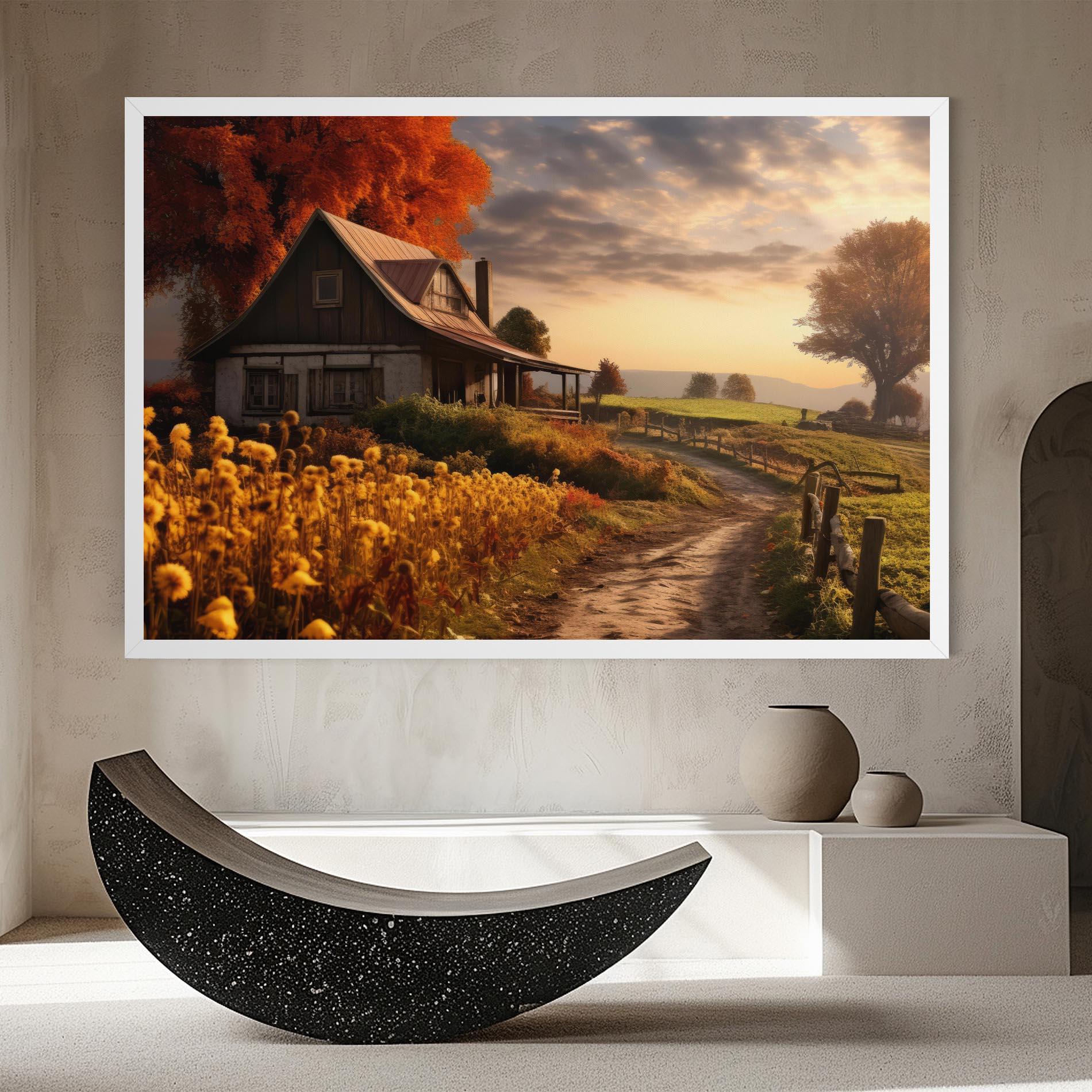 Tablou Canvas Autumn Farm House mockup 8