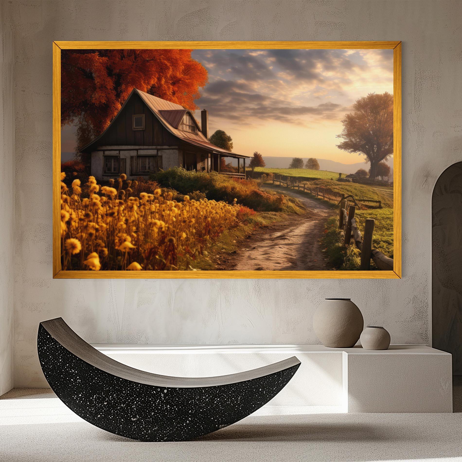 Tablou Canvas Autumn Farm House mockup 8