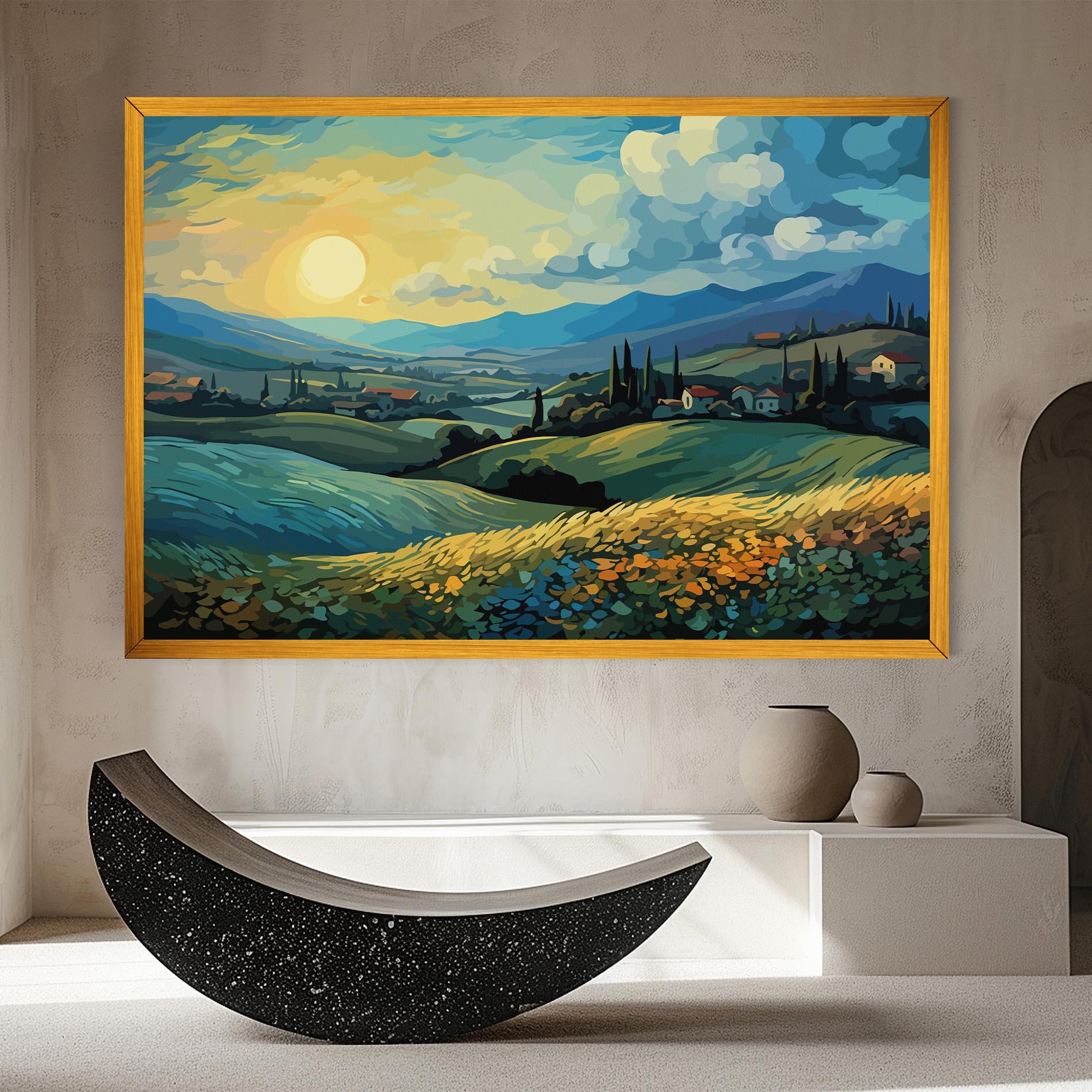 Tablou Canvas Fantasy Blue View mockup 8