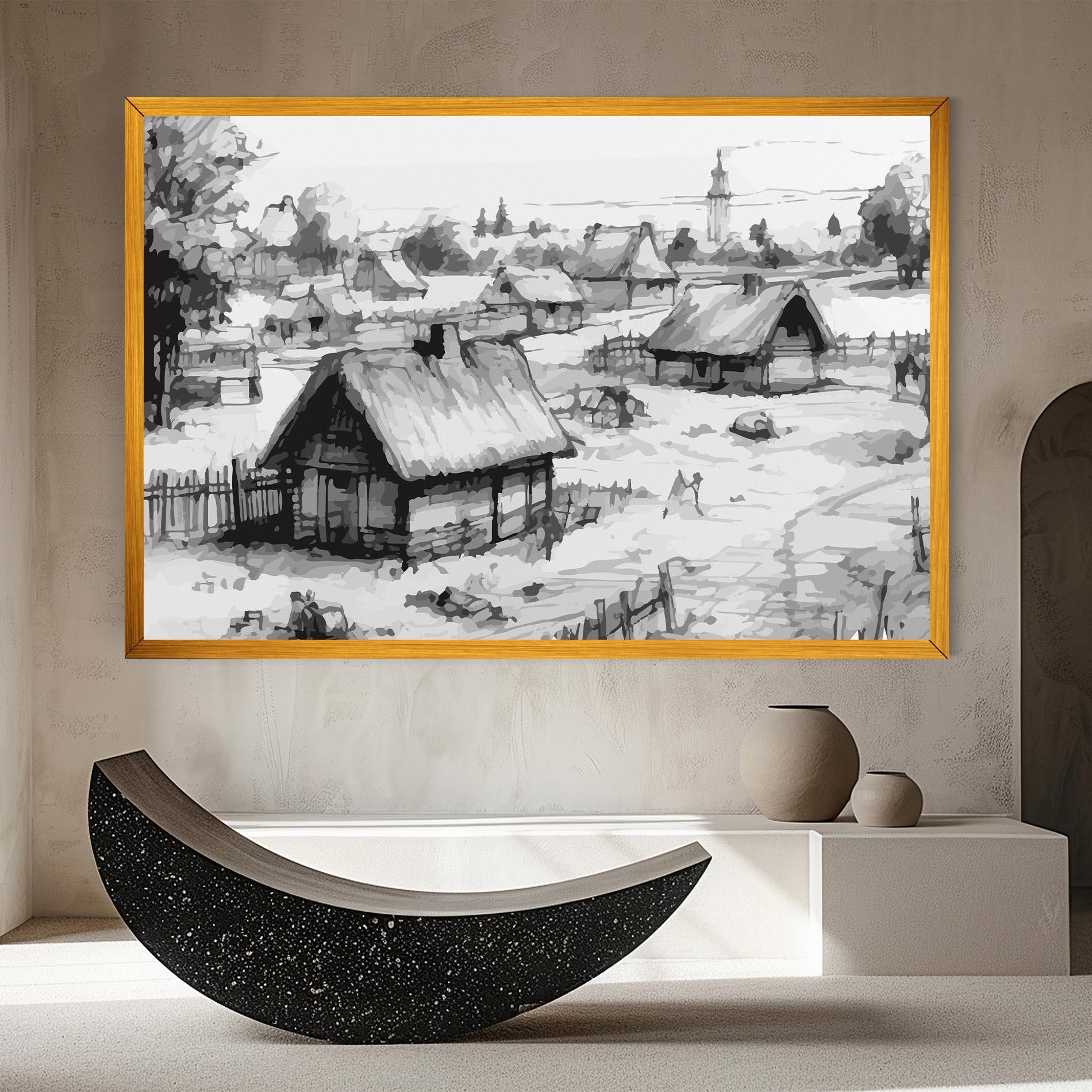 Tablou Canvas Farm Grey Ink mockup 8