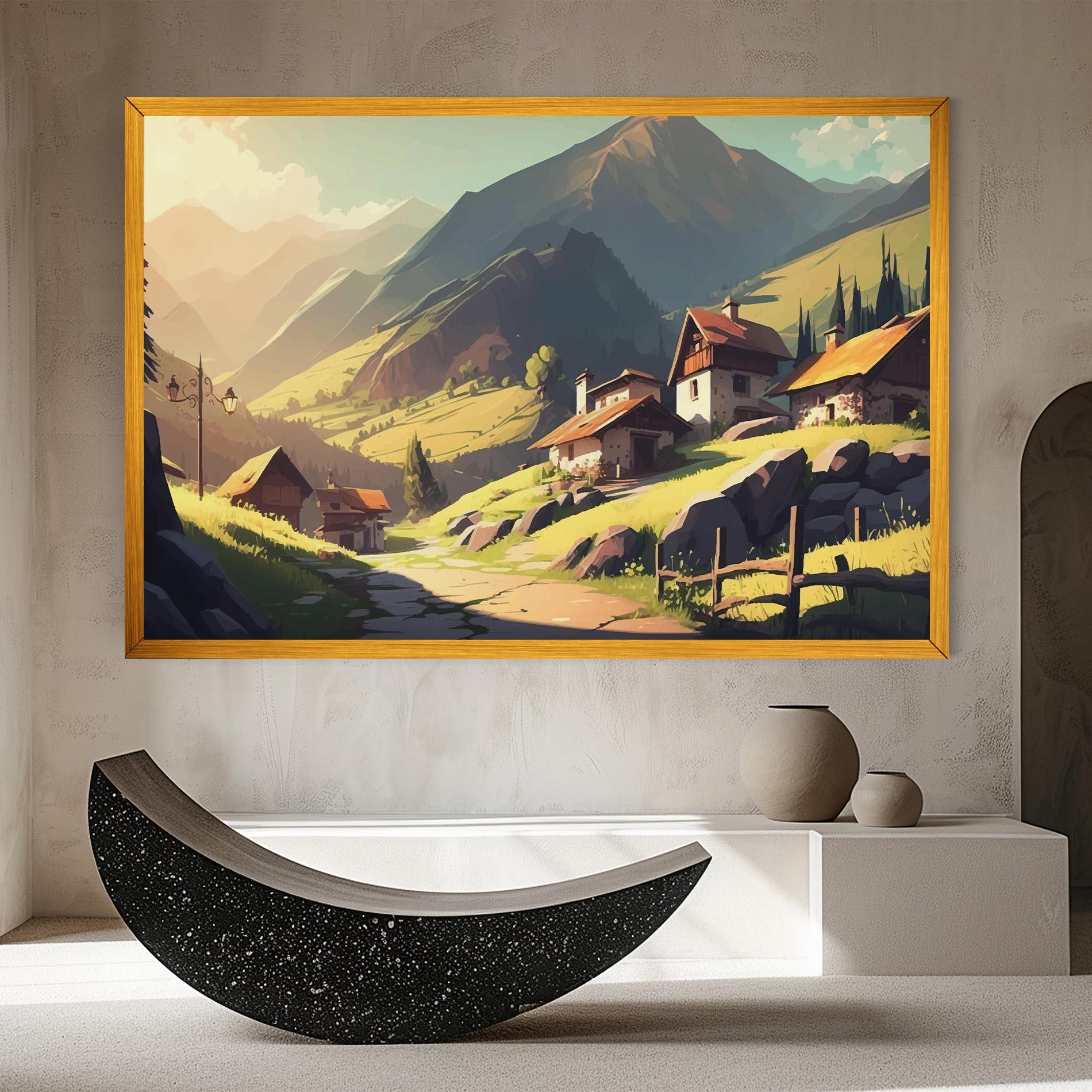 Tablou Canvas Grassy Mountain View mockup 8