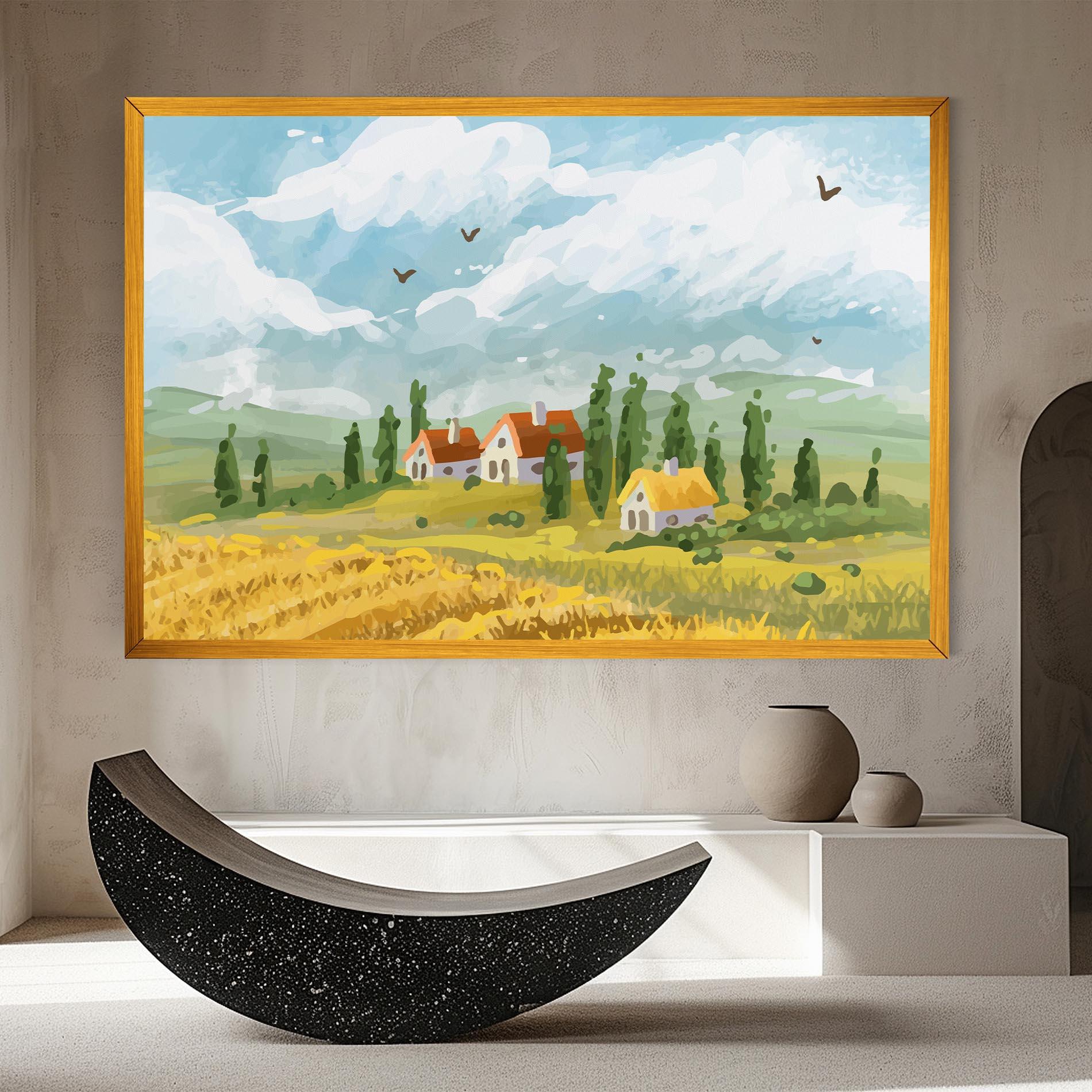 Tablou Canvas Orange Yellow House mockup 8