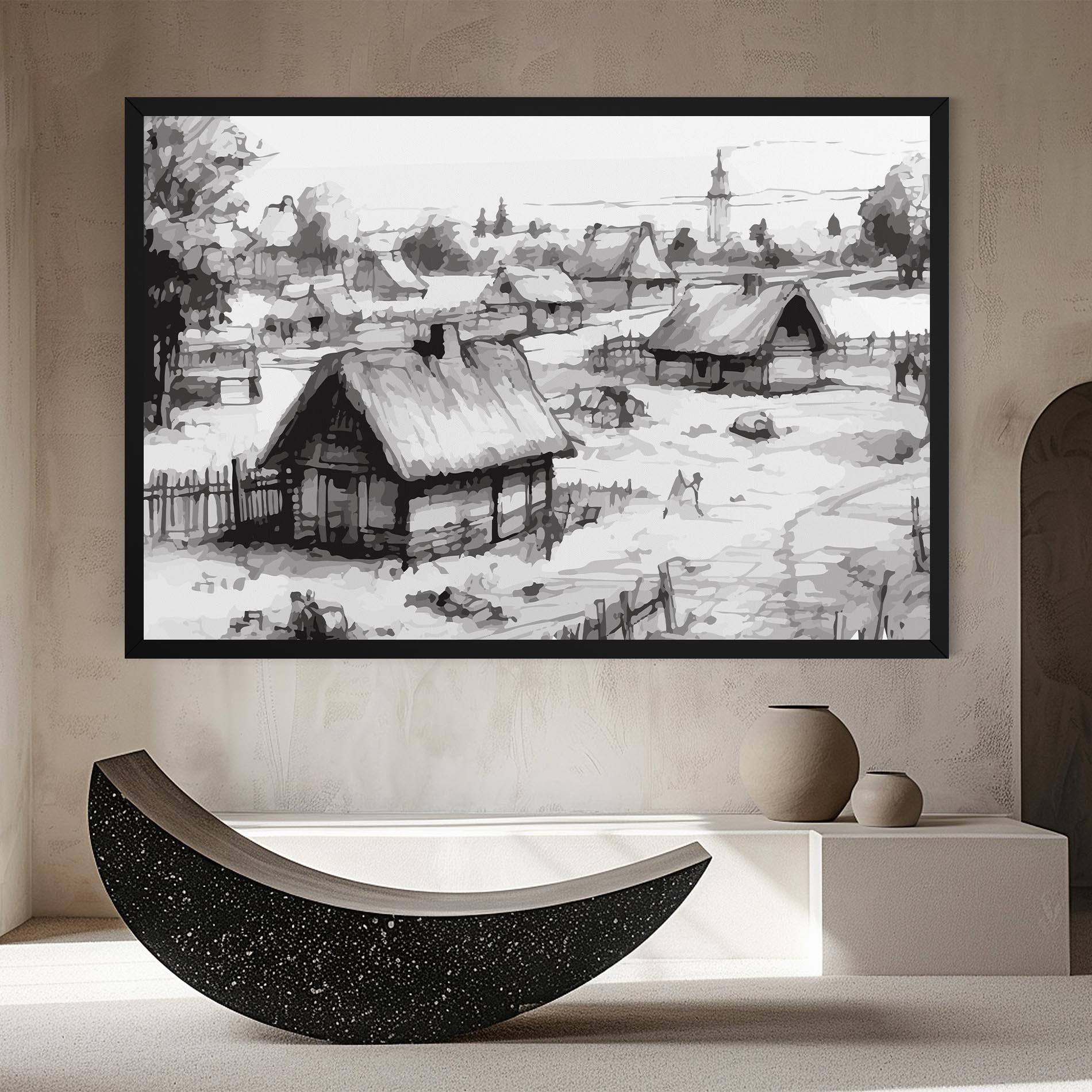 Tablou Canvas Farm Grey Ink mockup 8