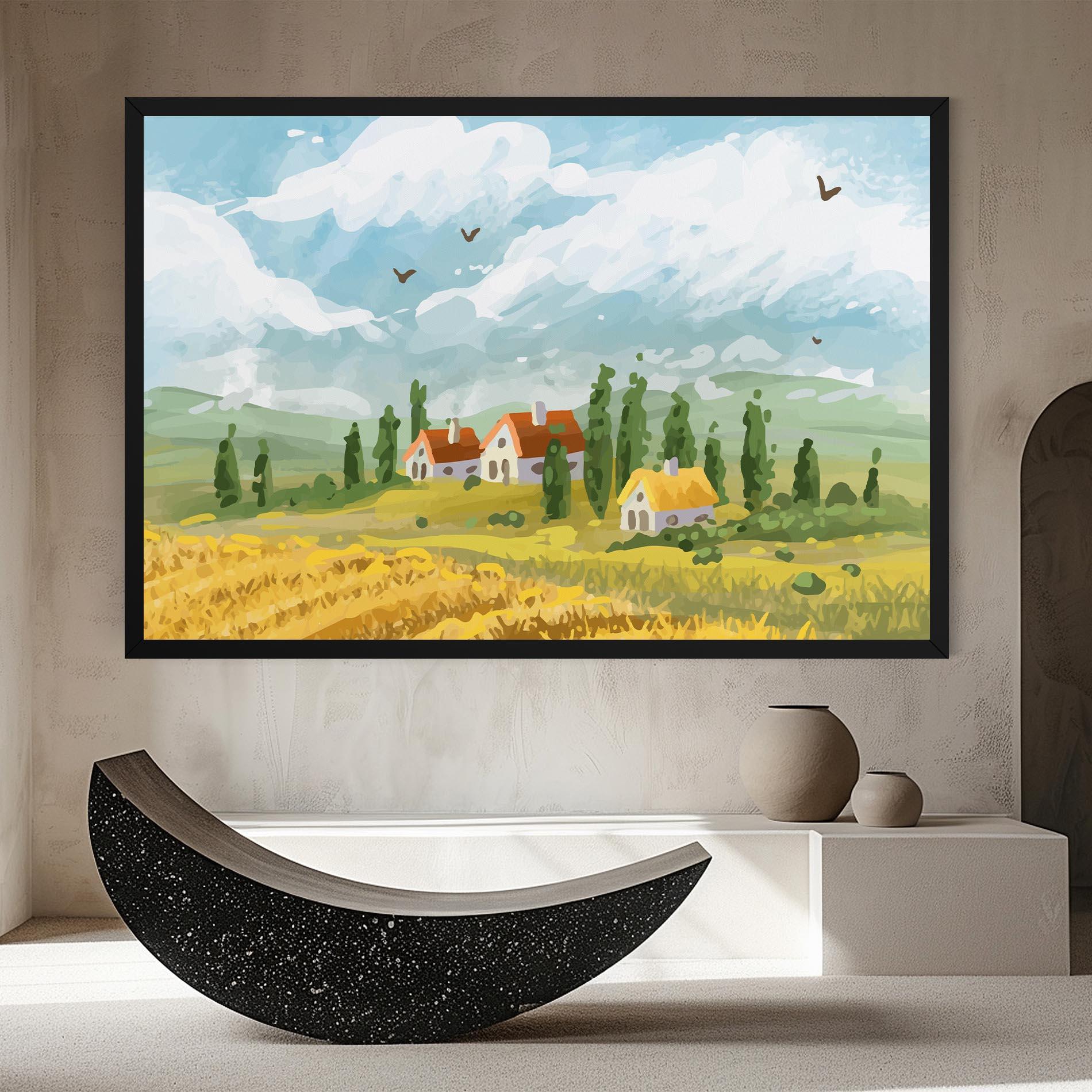 Tablou Canvas Orange Yellow House mockup 8