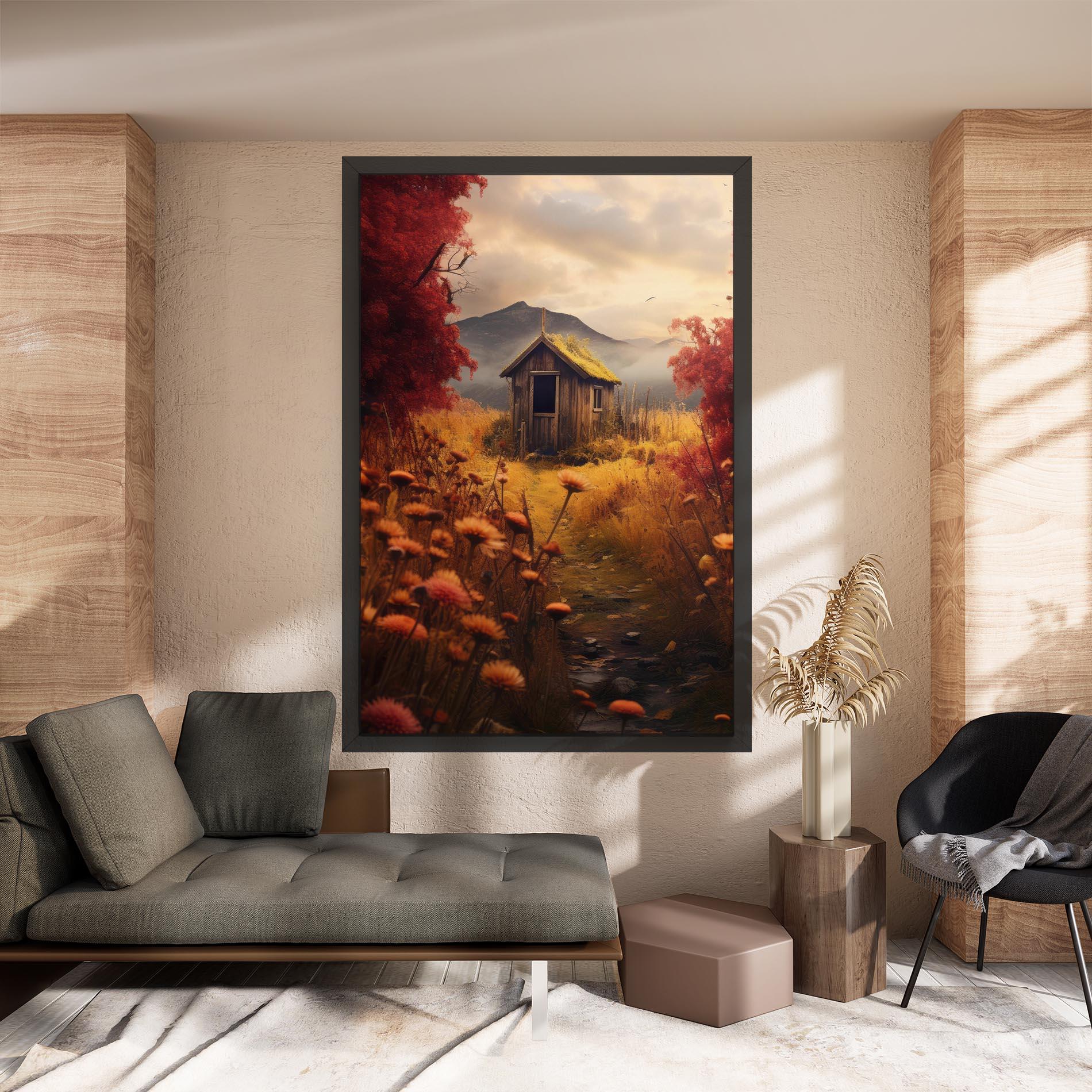 Tablou Canvas Small Cabin Field mockup 8