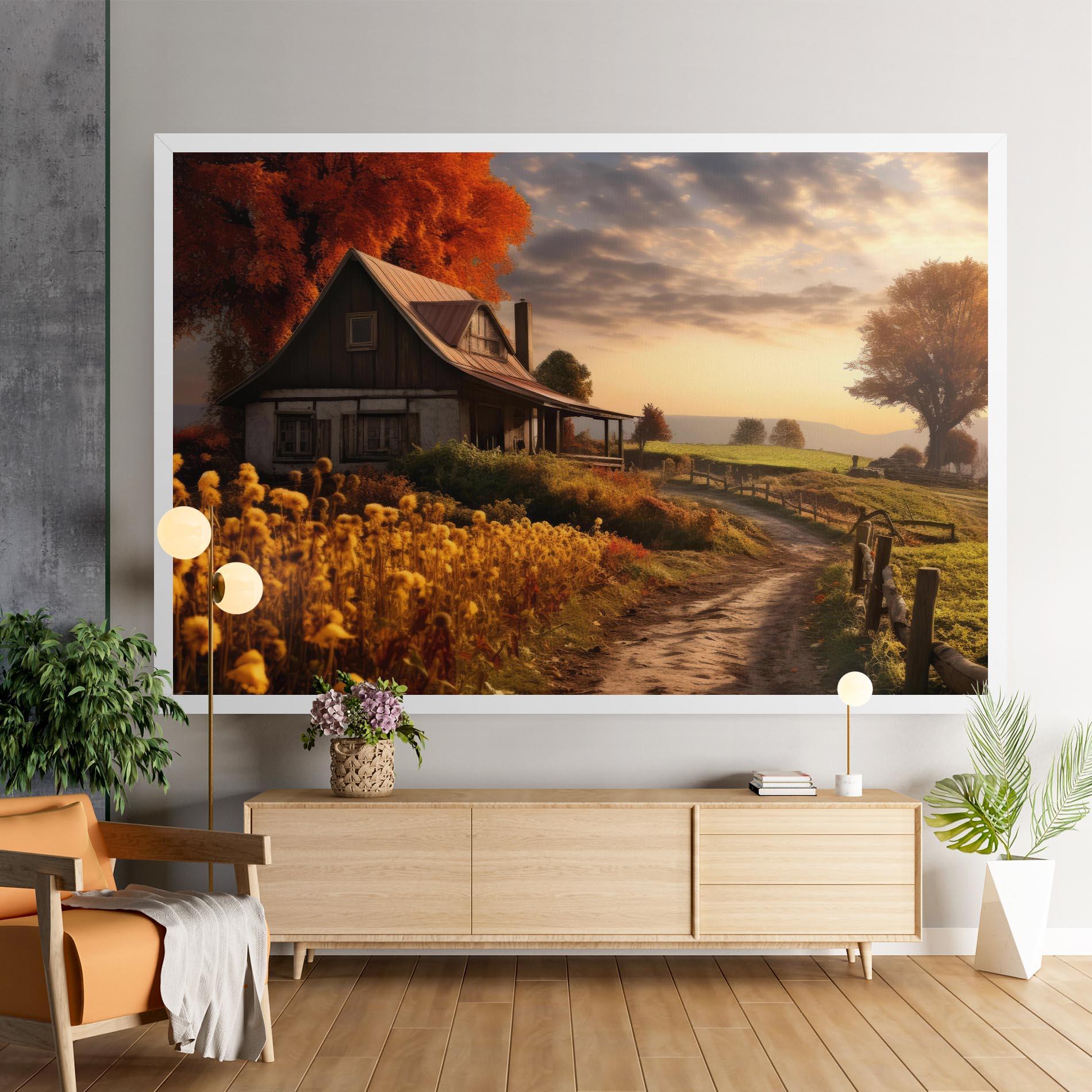 Tablou Canvas Autumn Farm House mockup 9