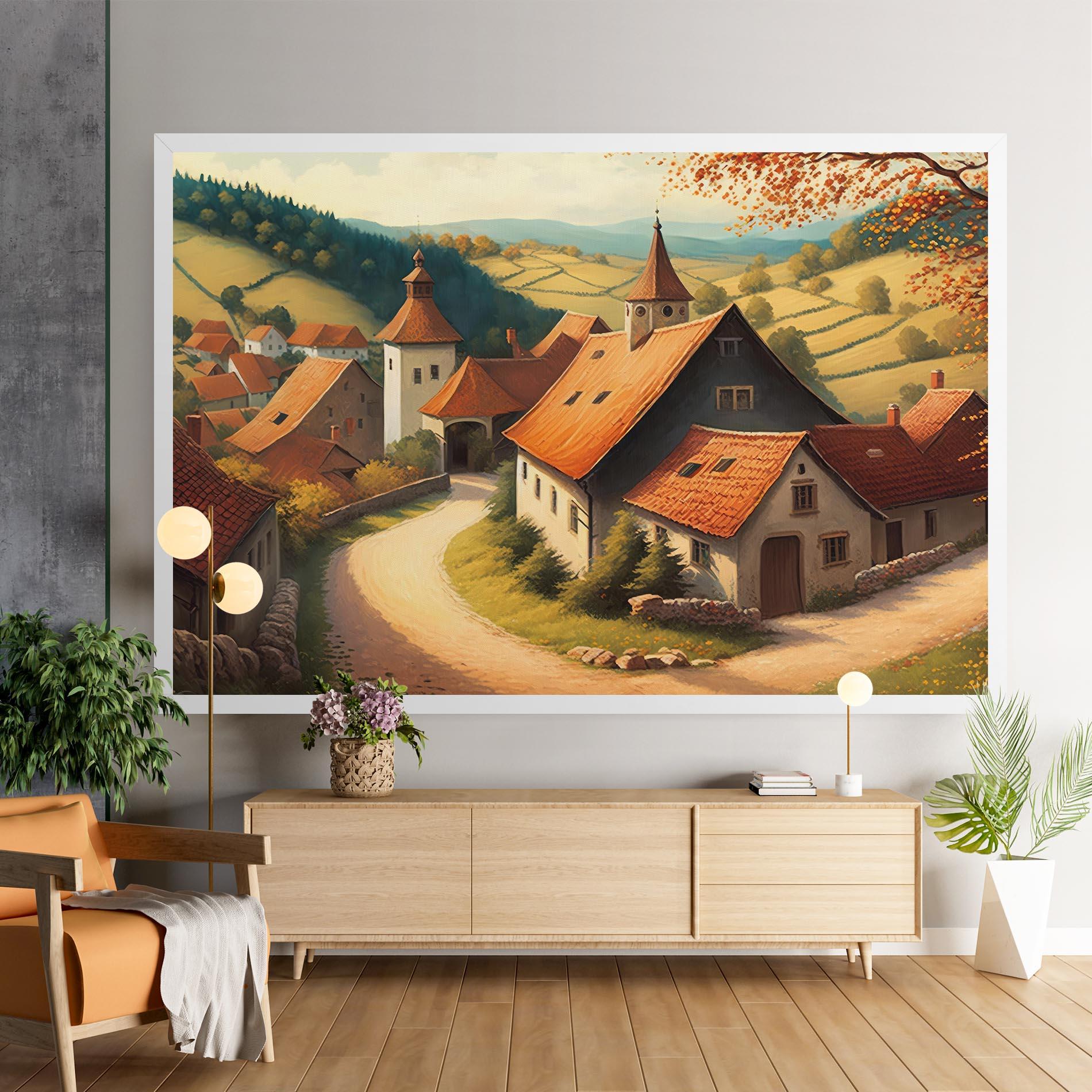 Tablou Canvas Countryside Village mockup 9