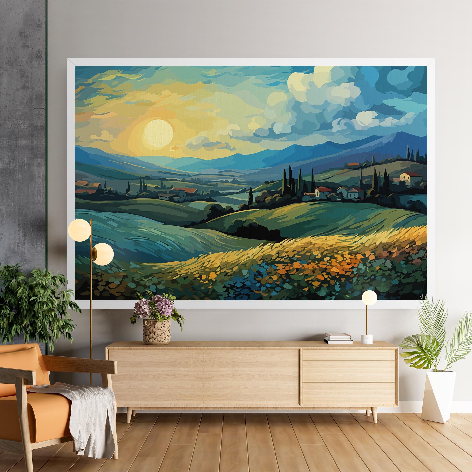 Tablou Canvas Fantasy Blue View mockup 9