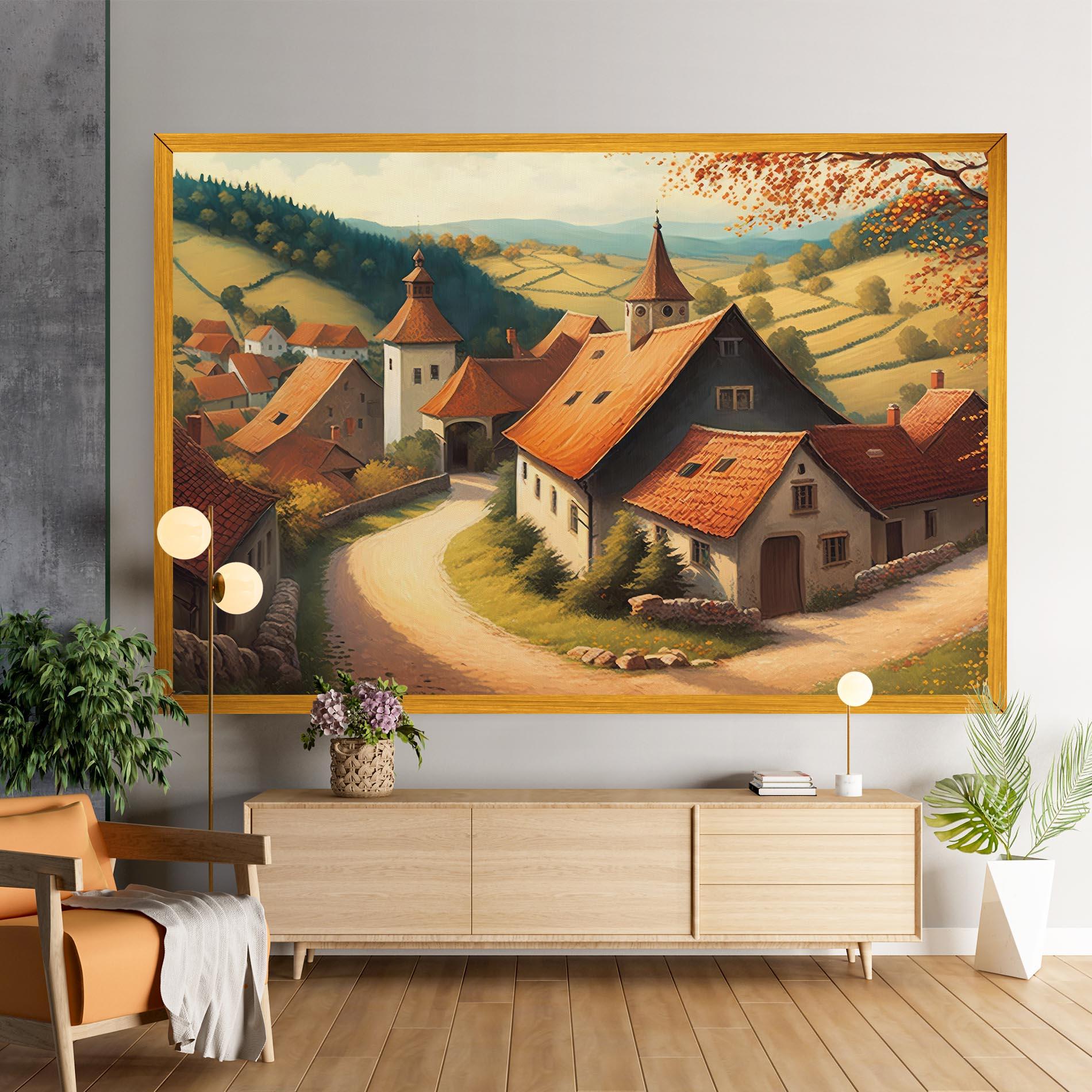 Tablou Canvas Countryside Village mockup 9