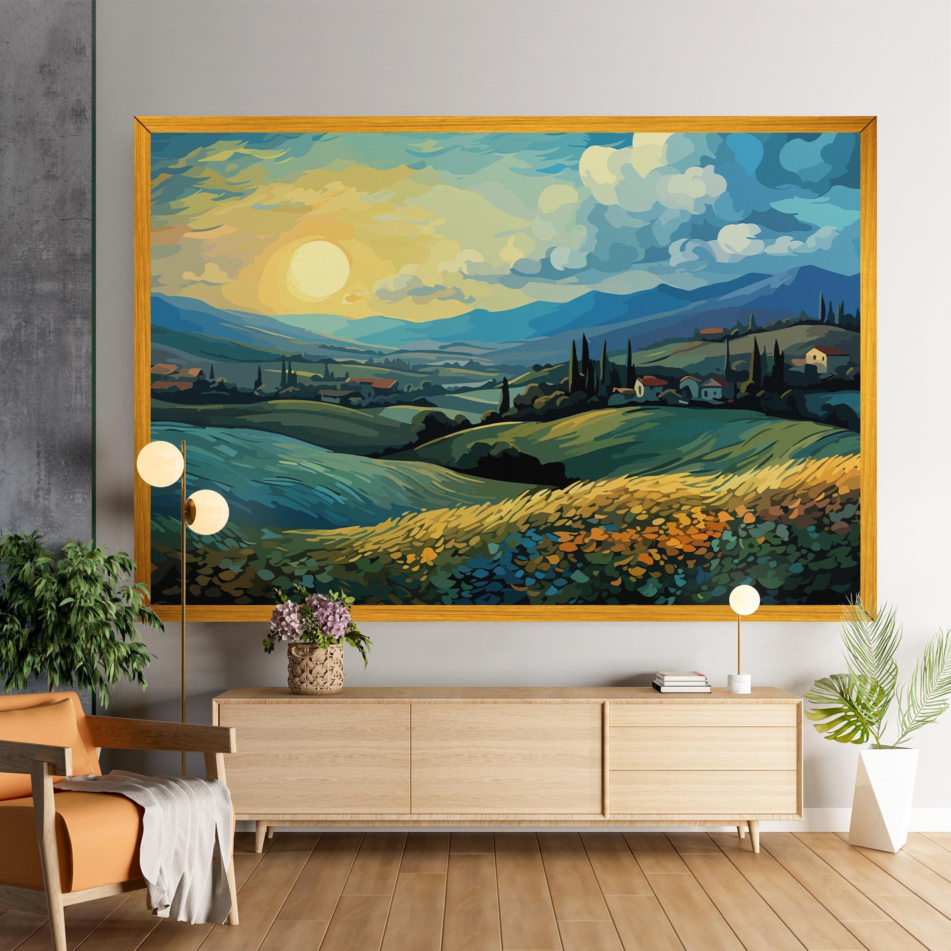 Tablou Canvas Fantasy Blue View mockup 9