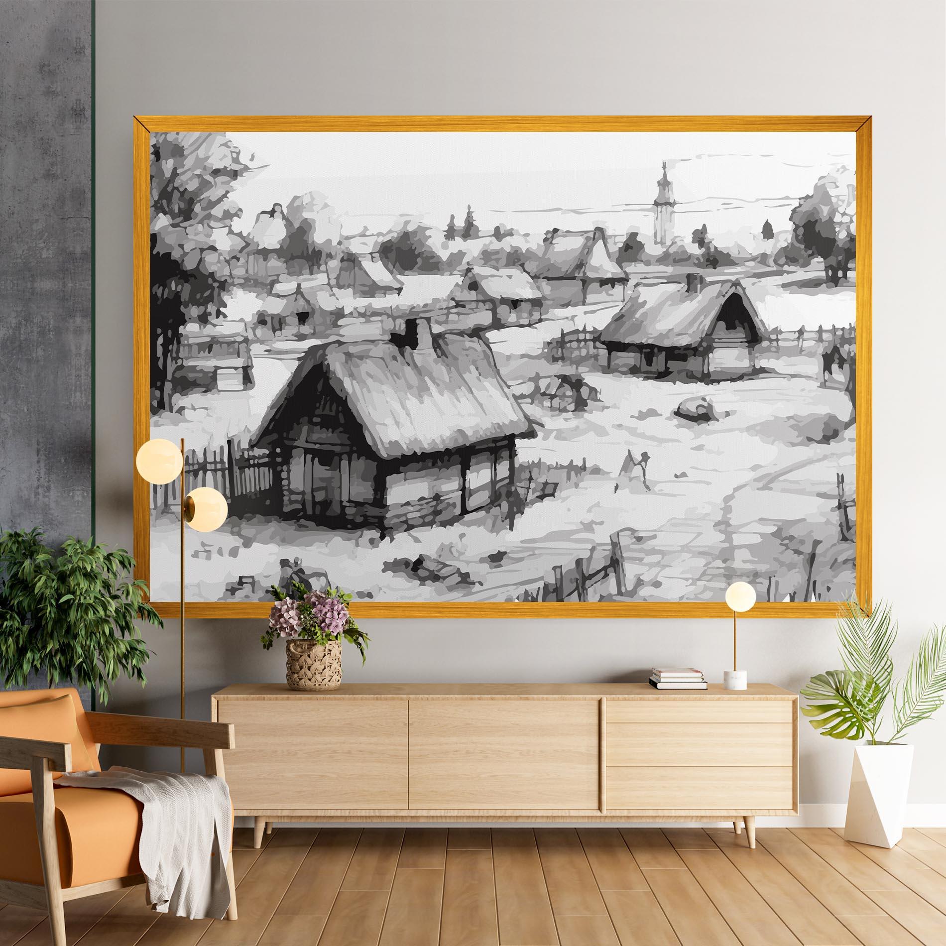 Tablou Canvas Farm Grey Ink mockup 9