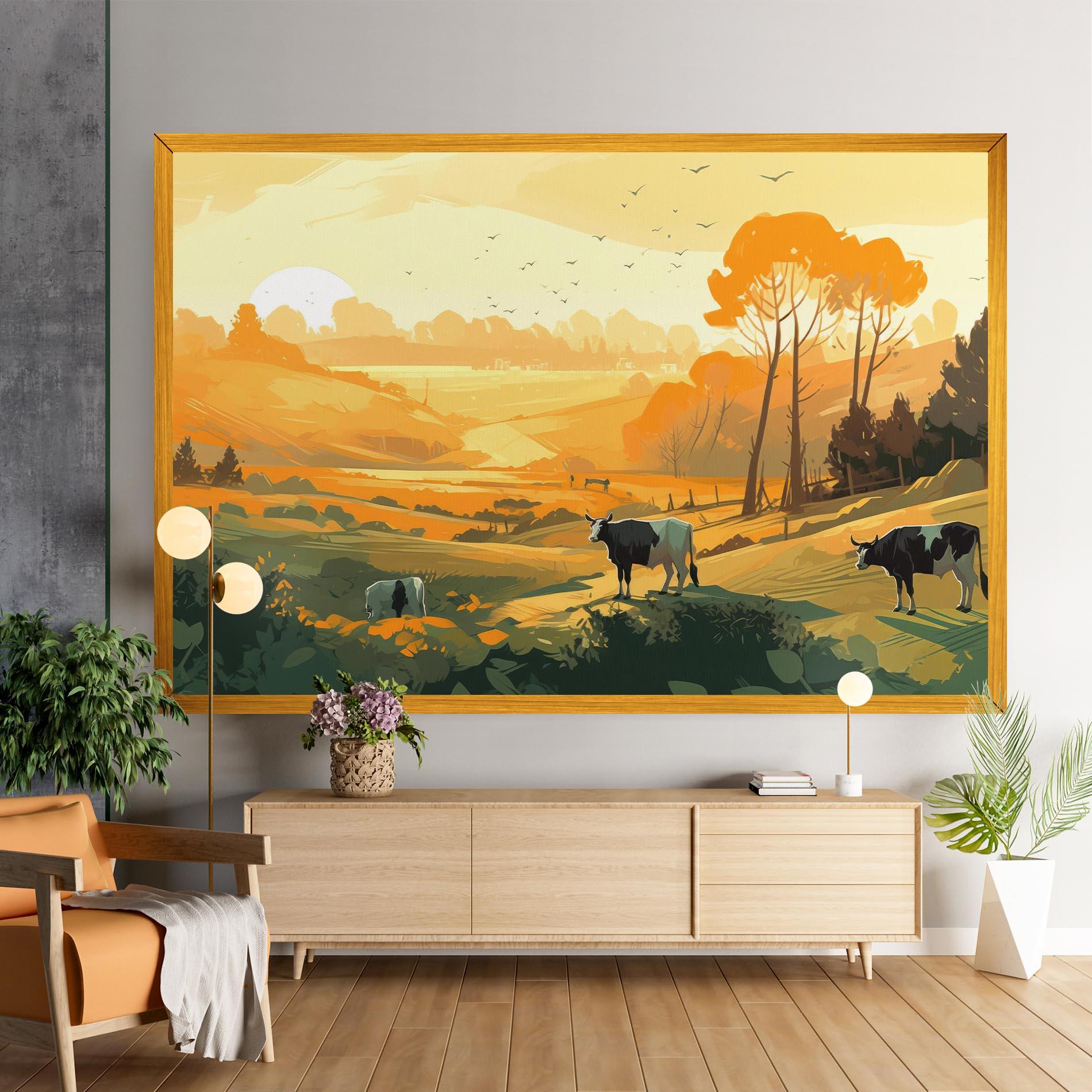 Tablou Canvas Farm With Sunlight mockup 9