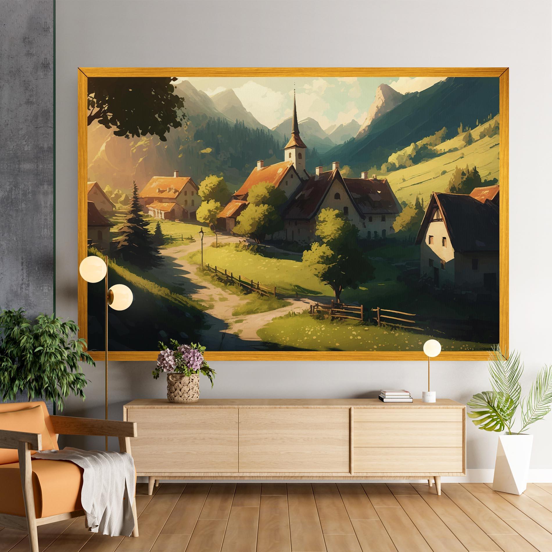 Tablou Canvas Village Dreamy View mockup 9