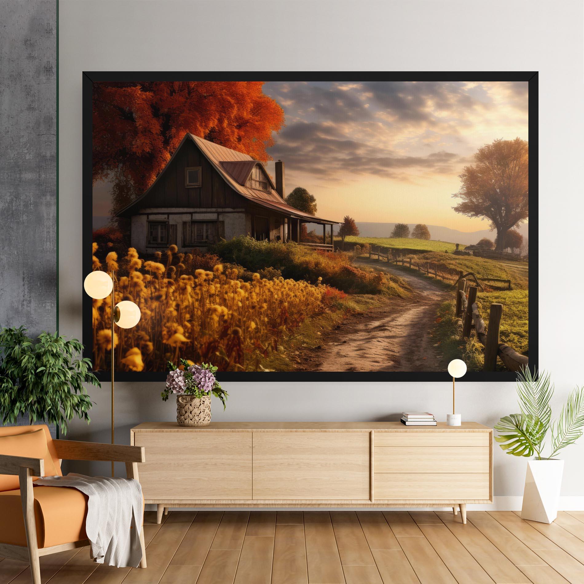 Tablou Canvas Autumn Farm House mockup 9