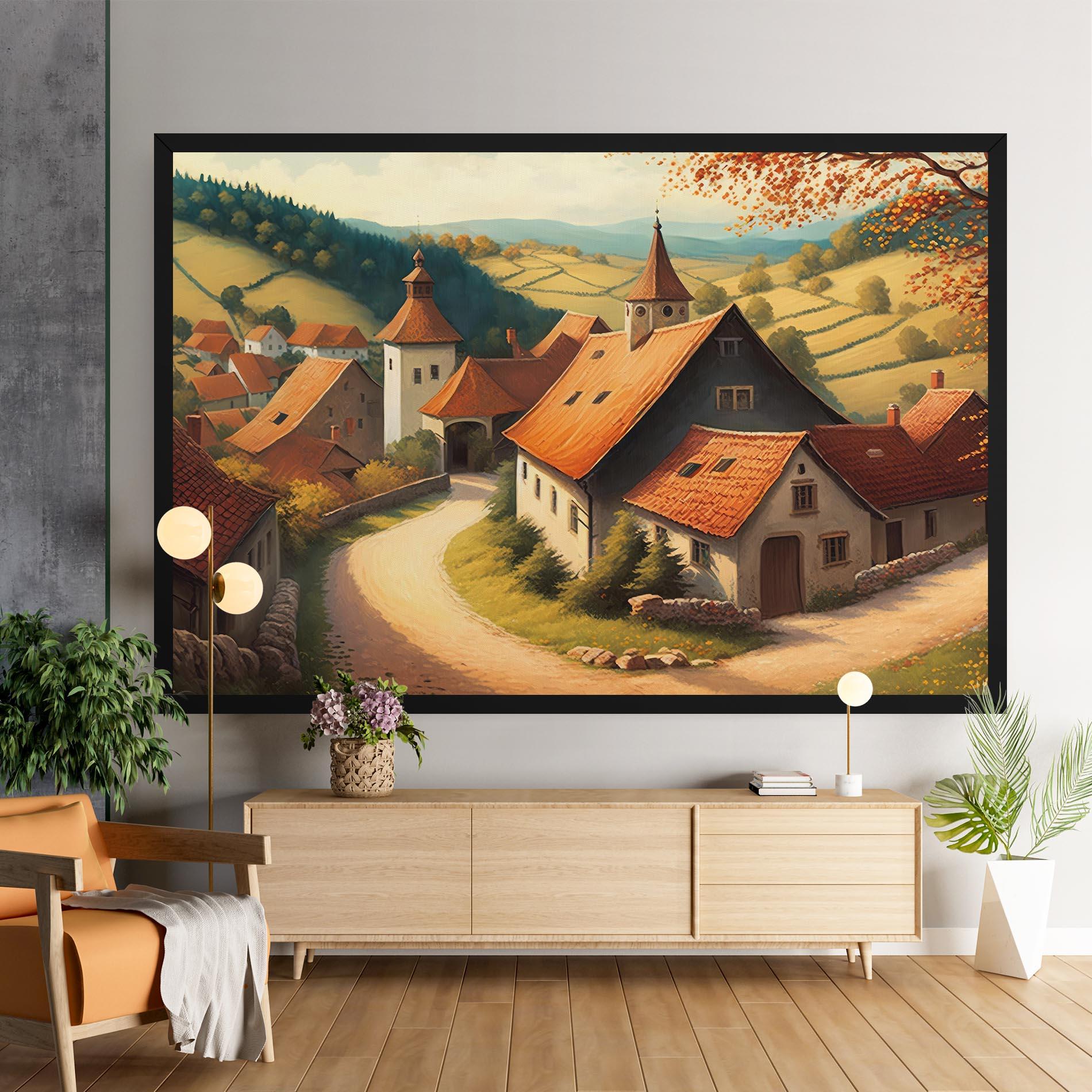 Tablou Canvas Countryside Village mockup 9