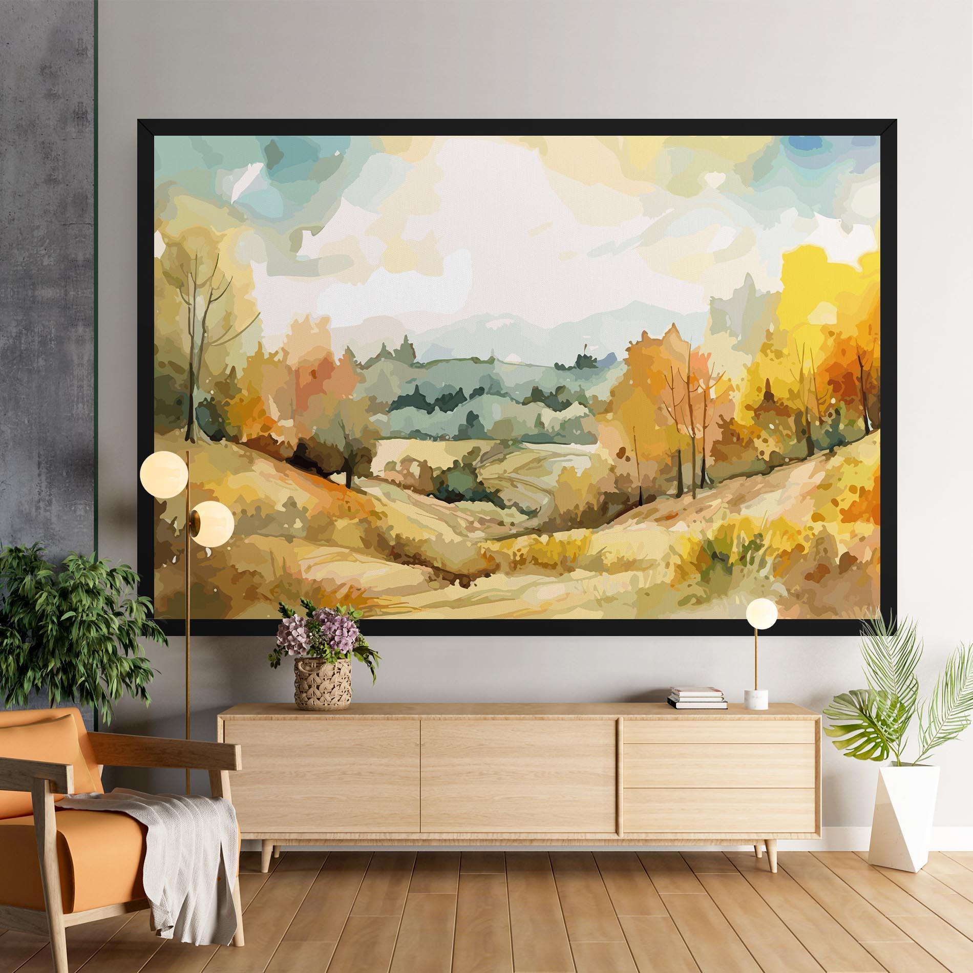 Tablou Canvas Yellow Rural Trees mockup 9