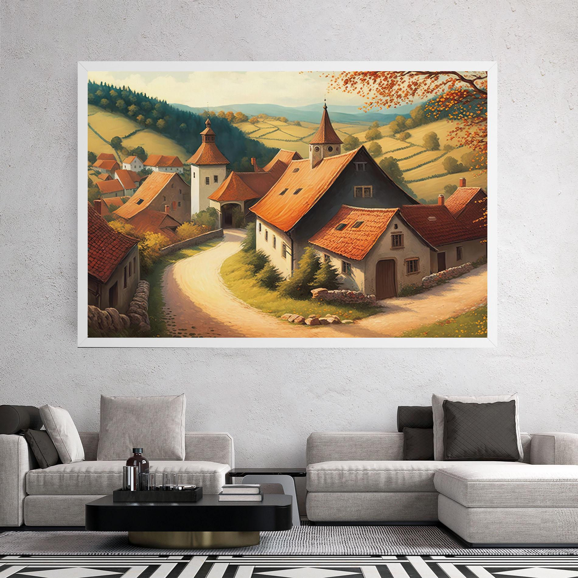 Tablou Canvas Countryside Village mockup 2