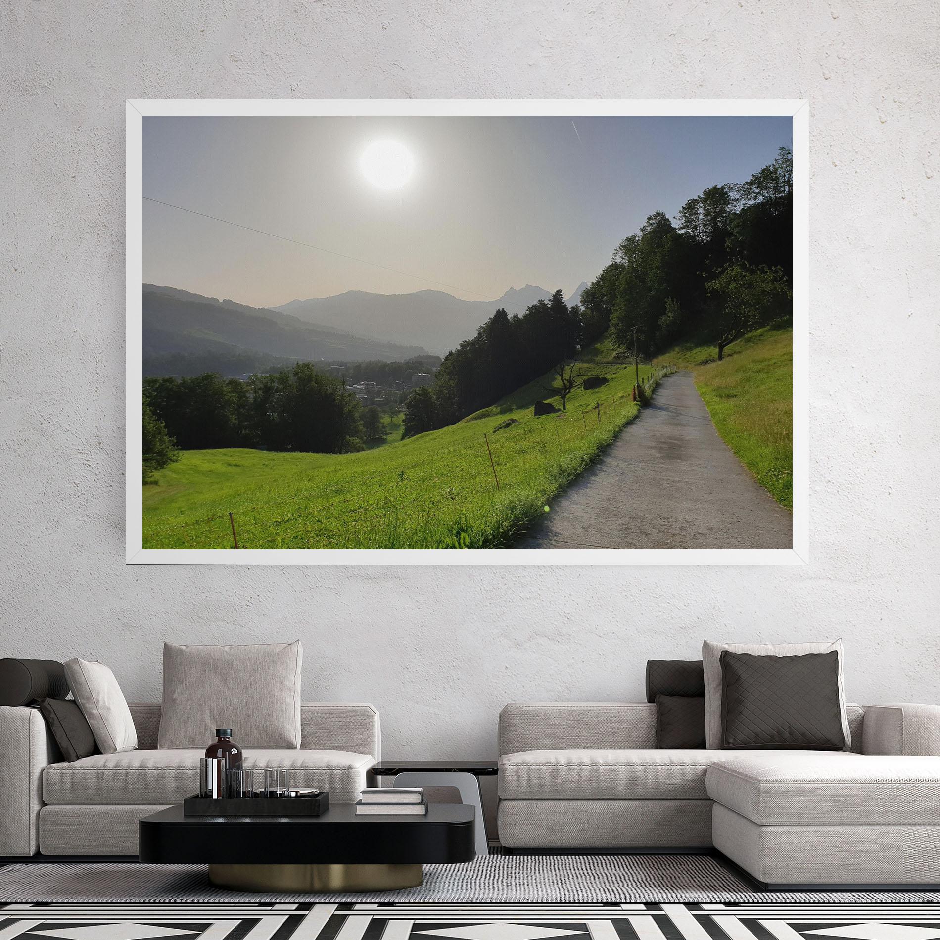 Tablou Canvas Foggy Rural Road mockup 2