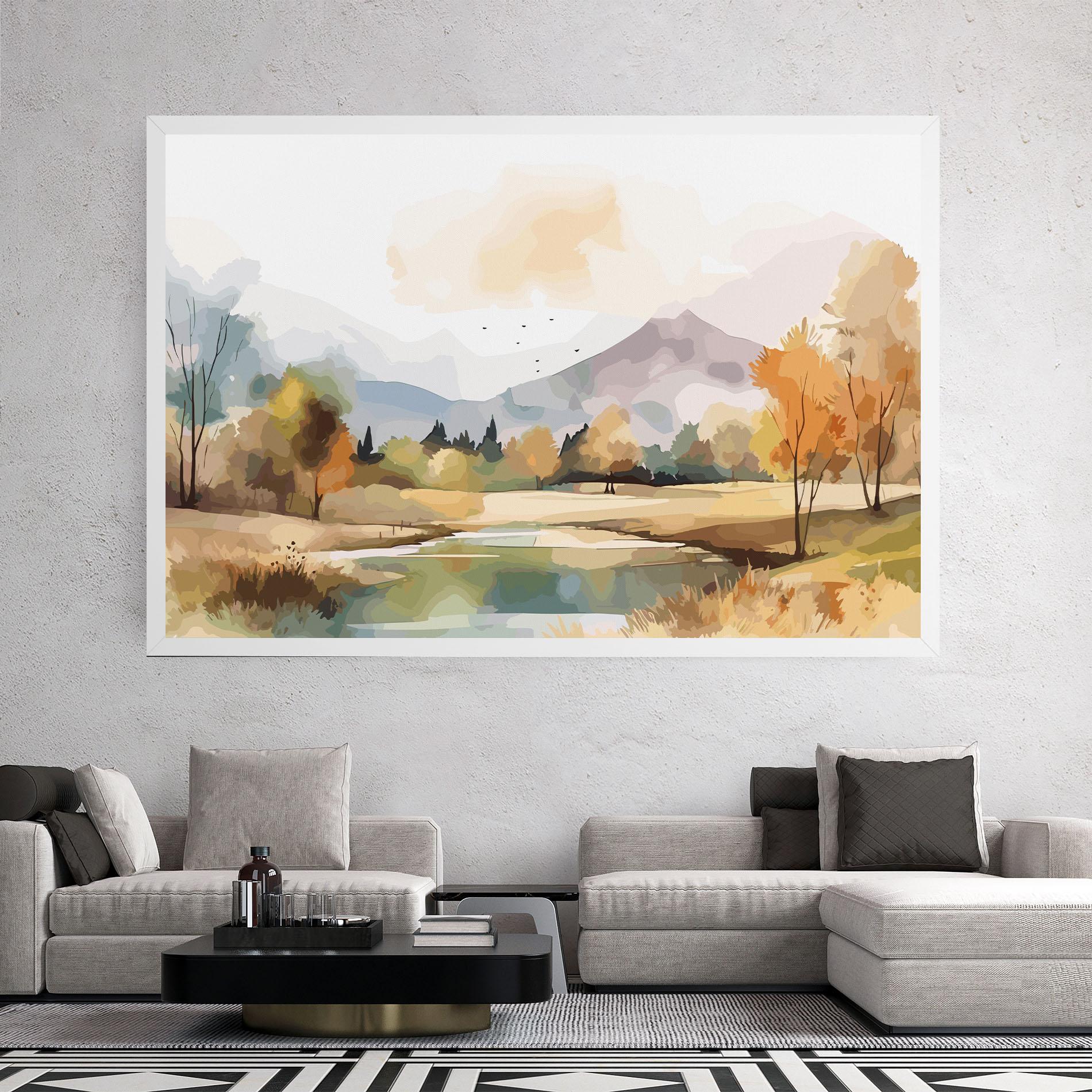 Tablou Canvas Rural Lake View mockup 2