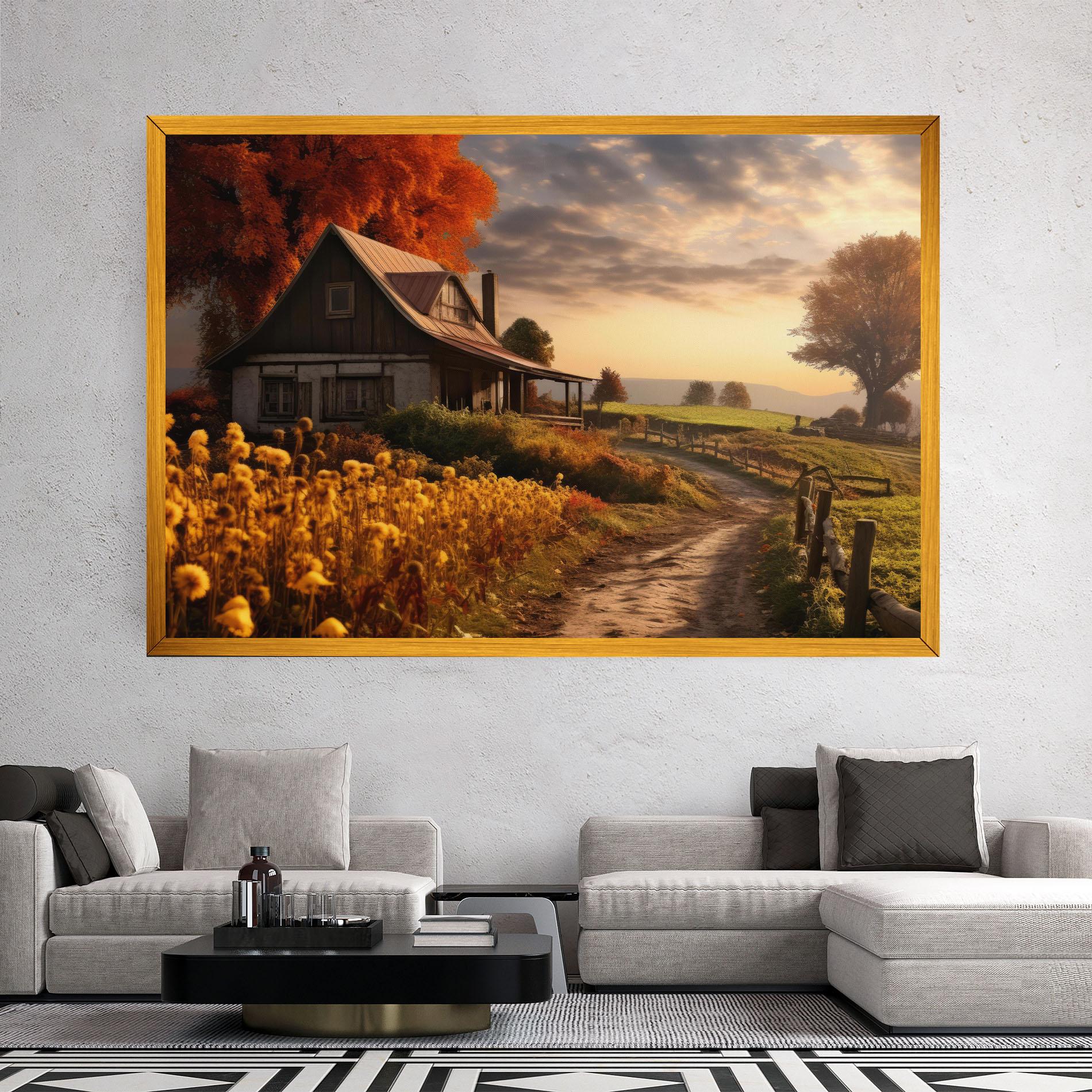 Tablou Canvas Autumn Farm House mockup 2