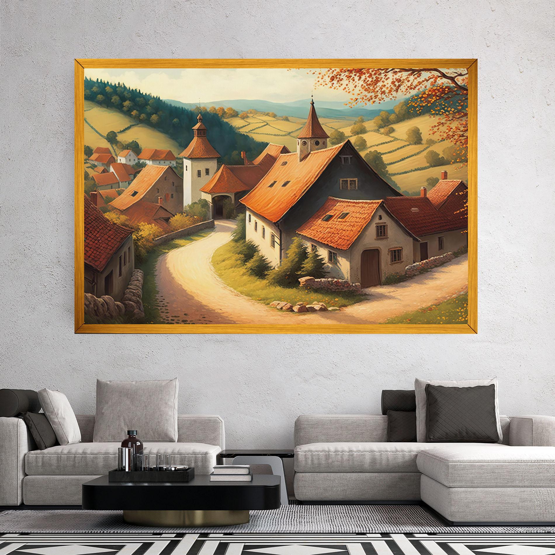 Tablou Canvas Countryside Village mockup 2
