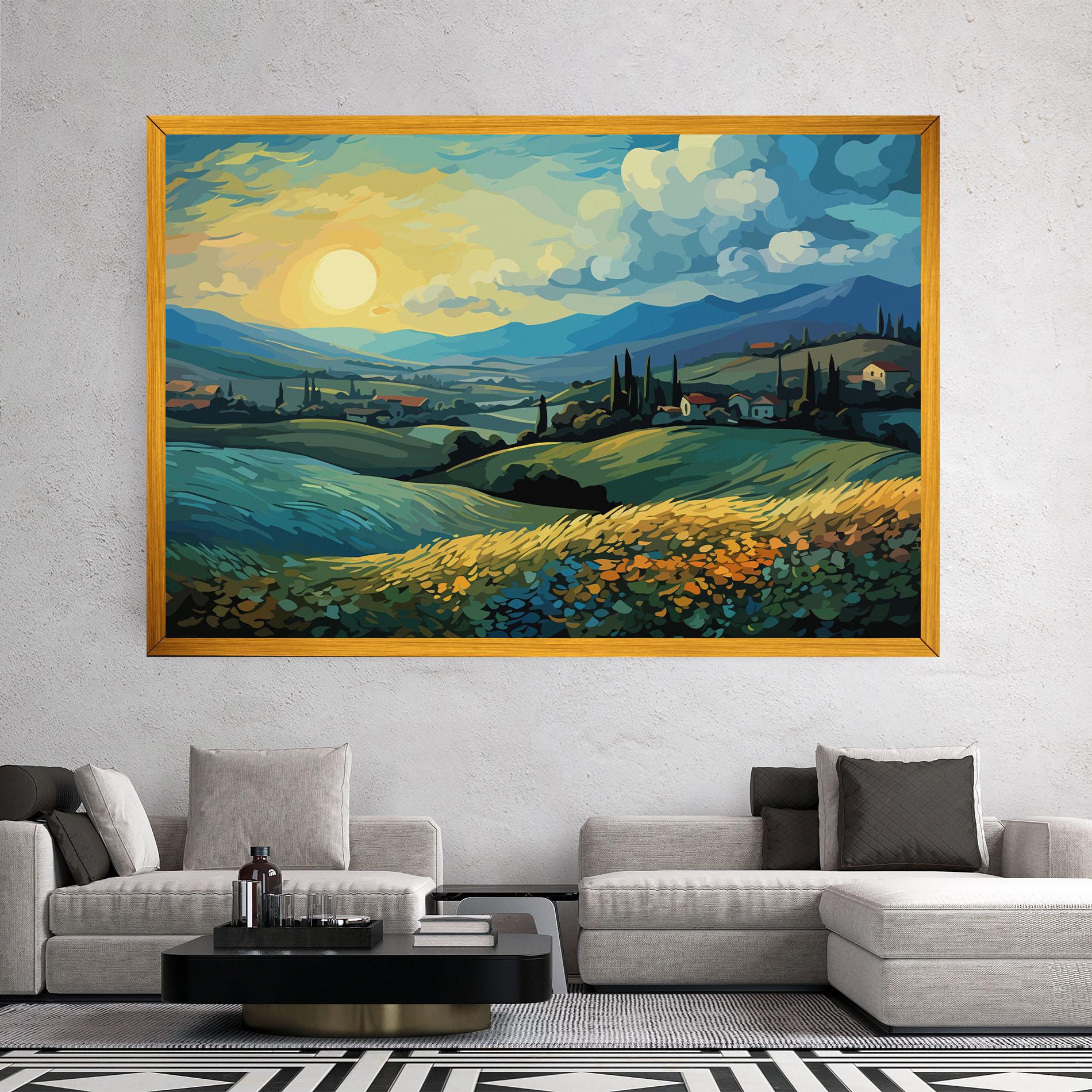 Tablou Canvas Fantasy Blue View mockup 2