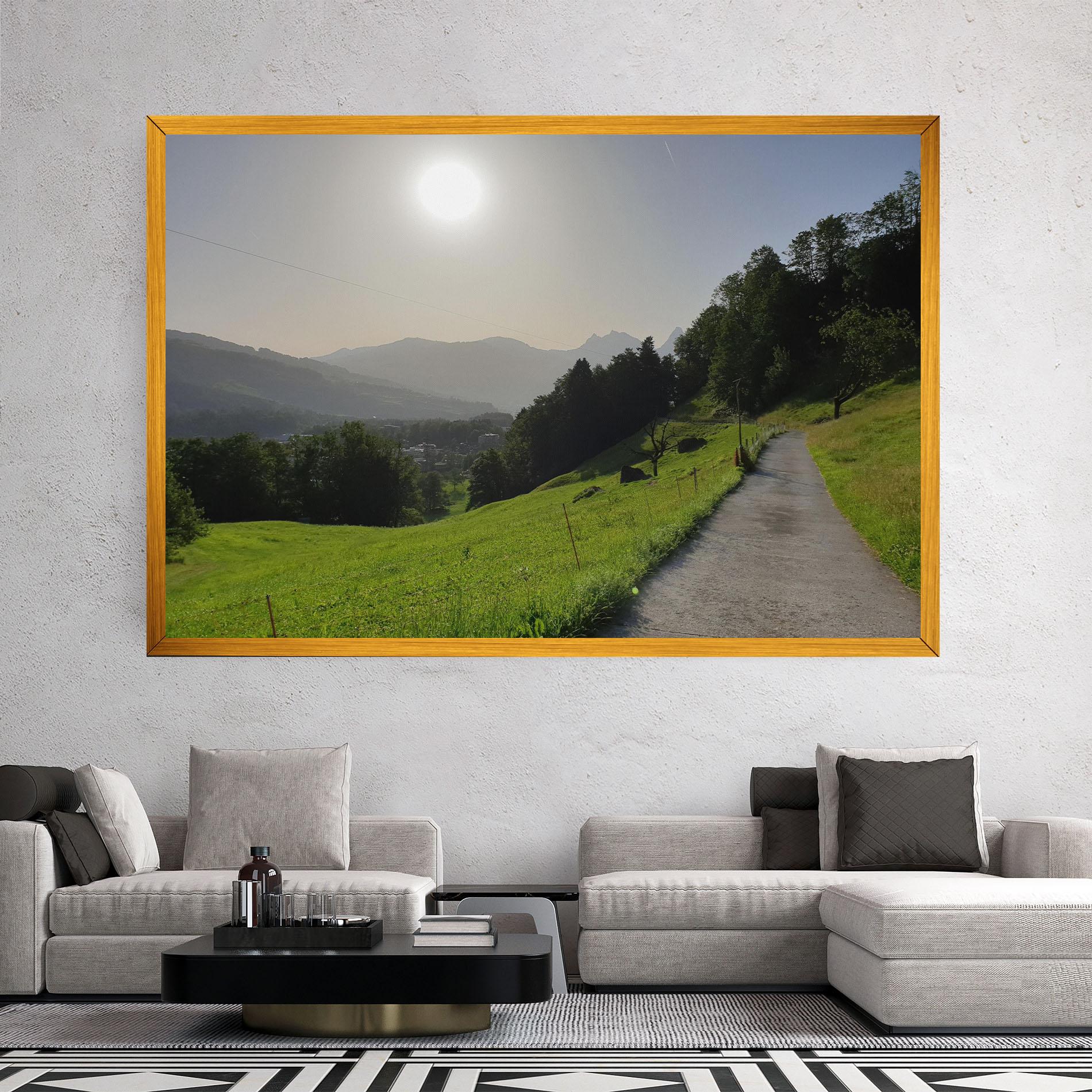 Tablou Canvas Foggy Rural Road mockup 2