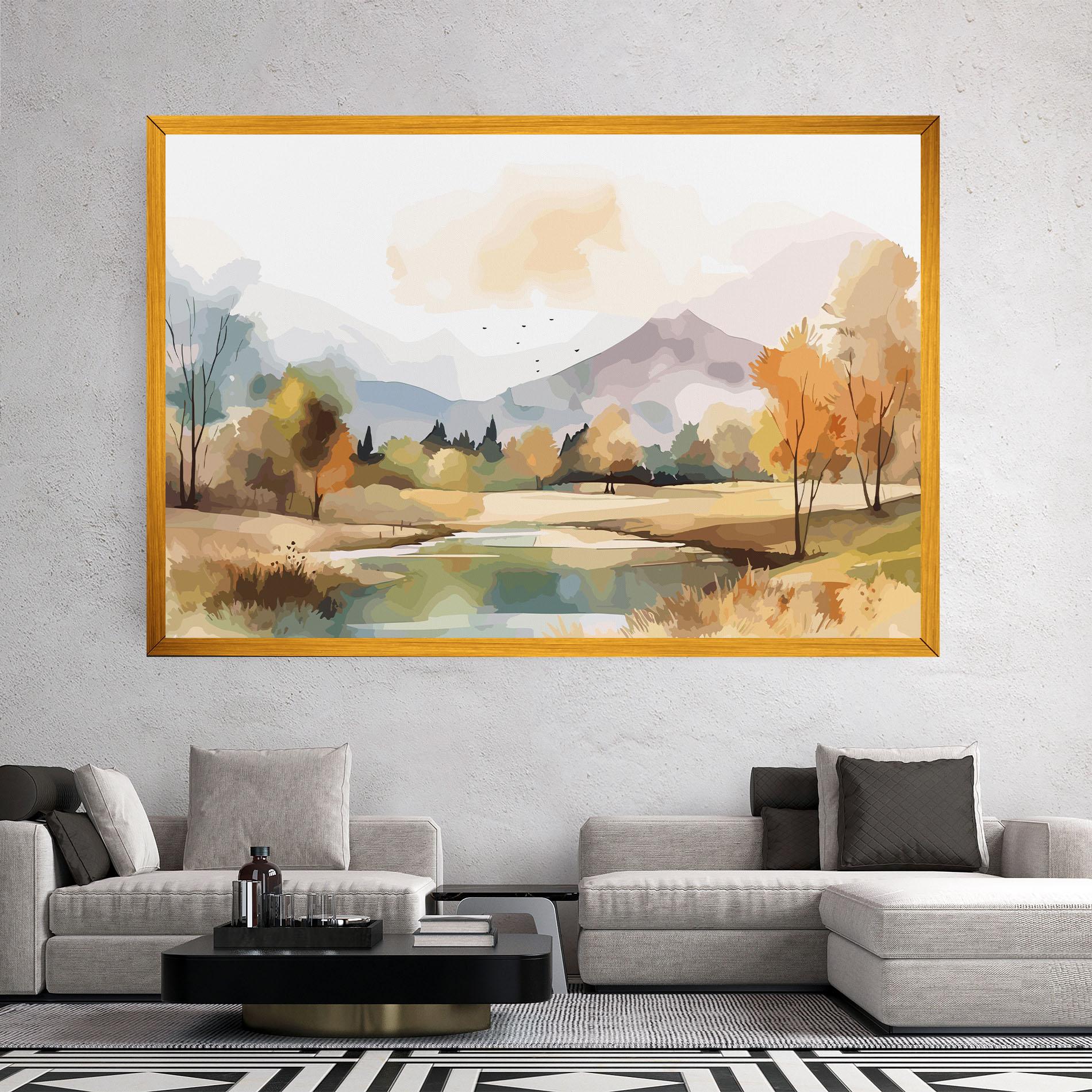 Tablou Canvas Rural Lake View mockup 2