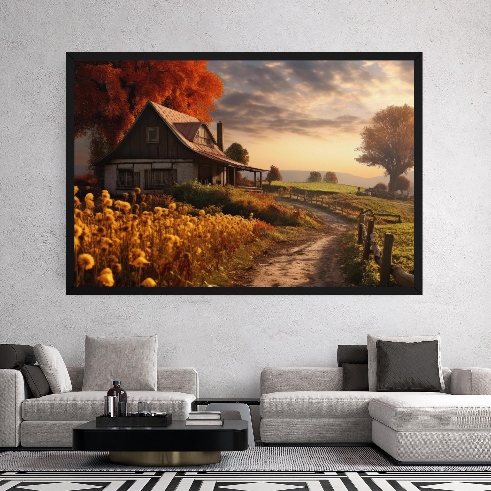 Tablou Canvas Autumn Farm House mockup 2