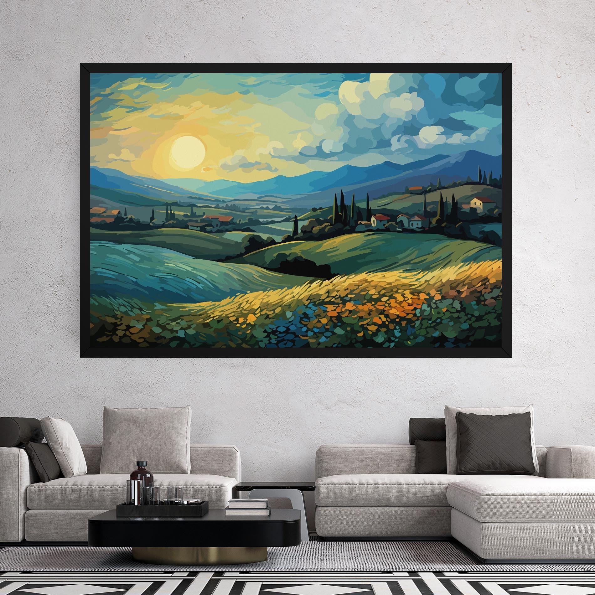 Tablou Canvas Fantasy Blue View mockup 2