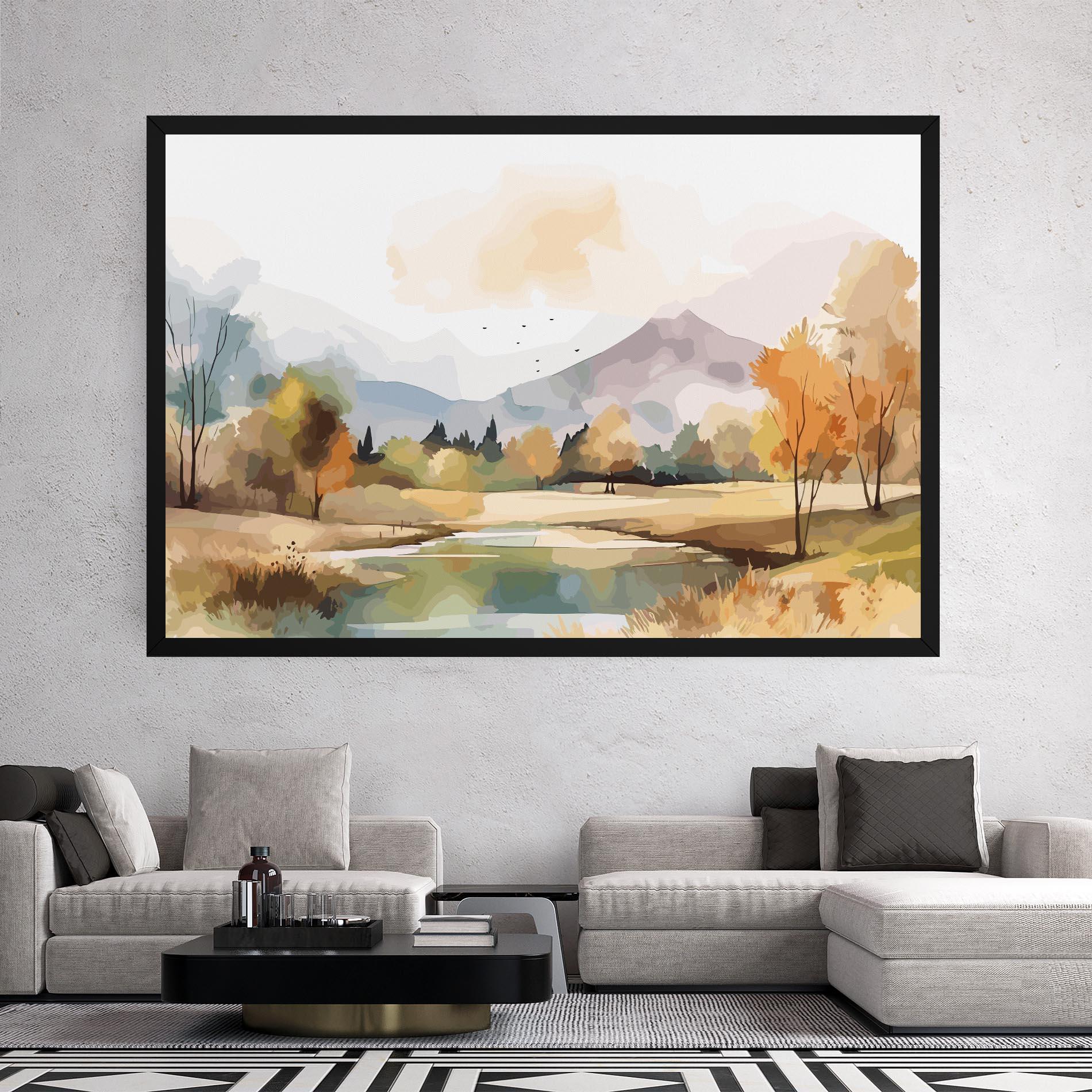 Tablou Canvas Rural Lake View mockup 2