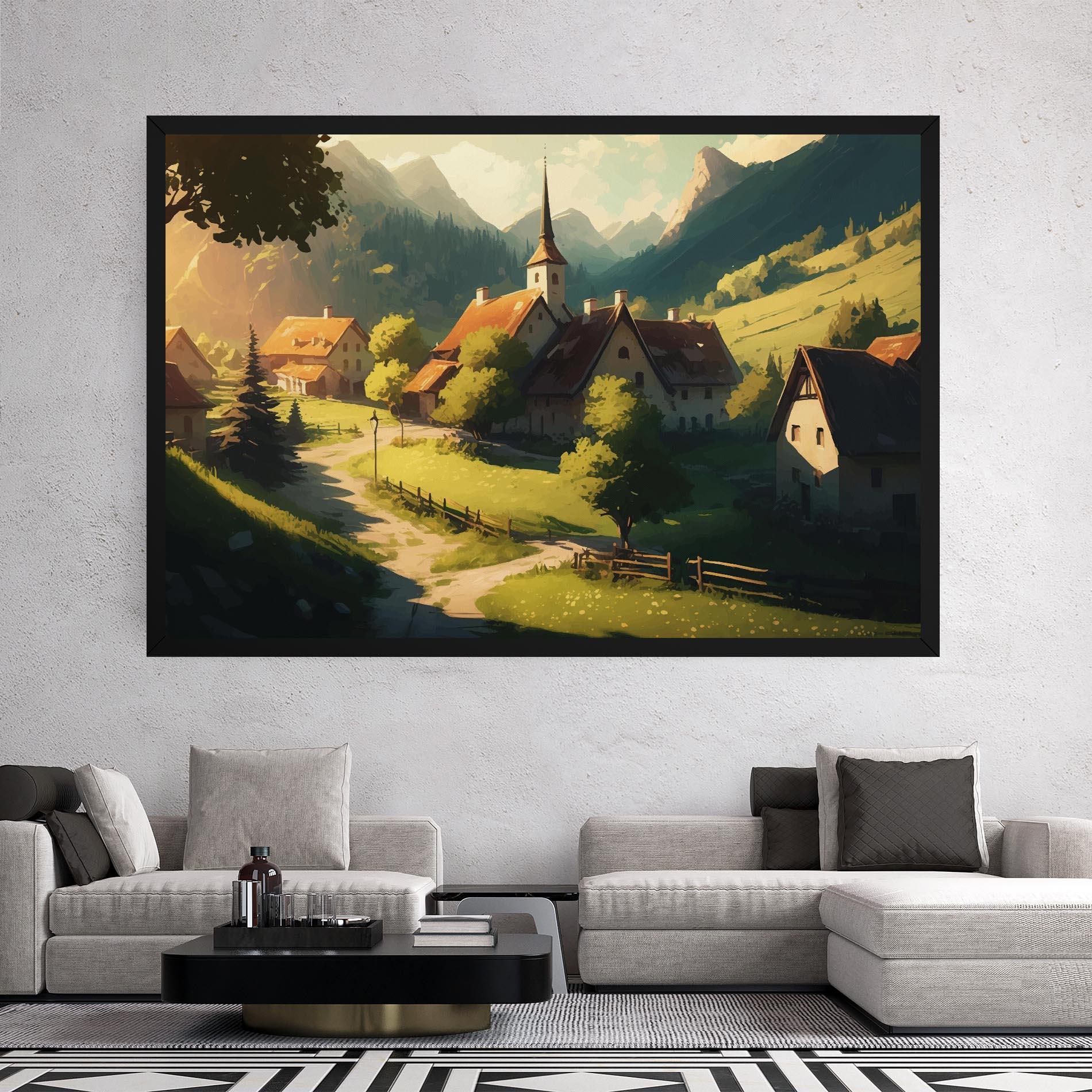 Tablou Canvas Village Dreamy View mockup 2