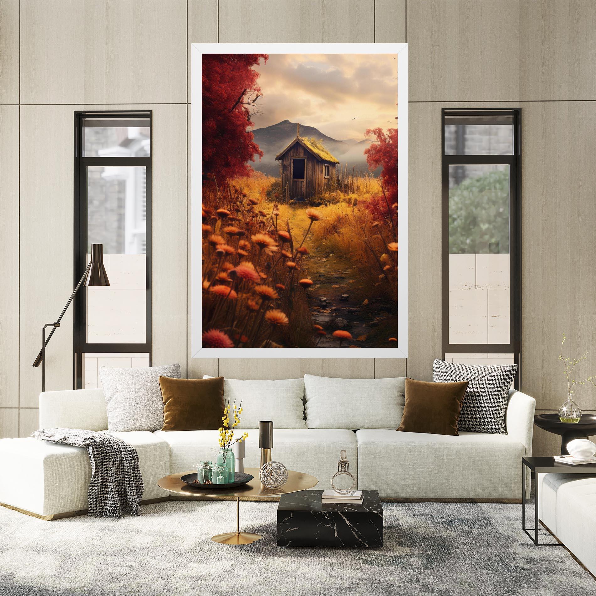 Tablou Canvas Small Cabin Field mockup 2