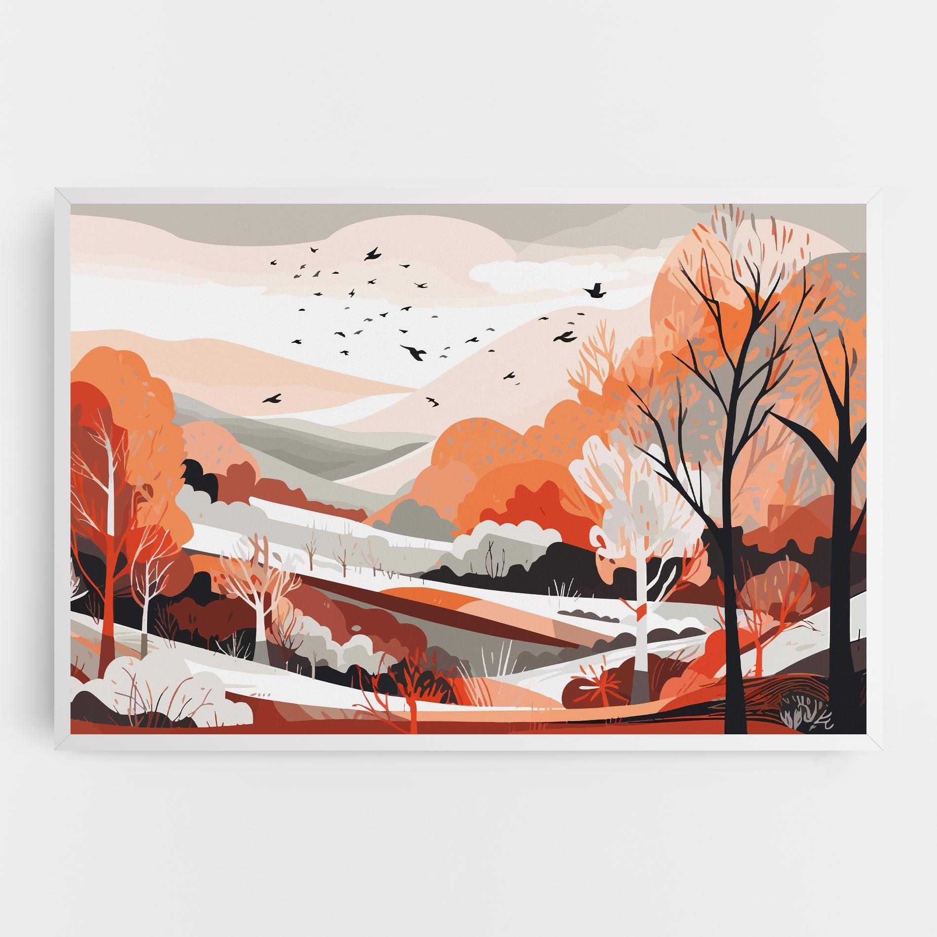 Tablou Canvas Grey Orange Autumn mockup 0