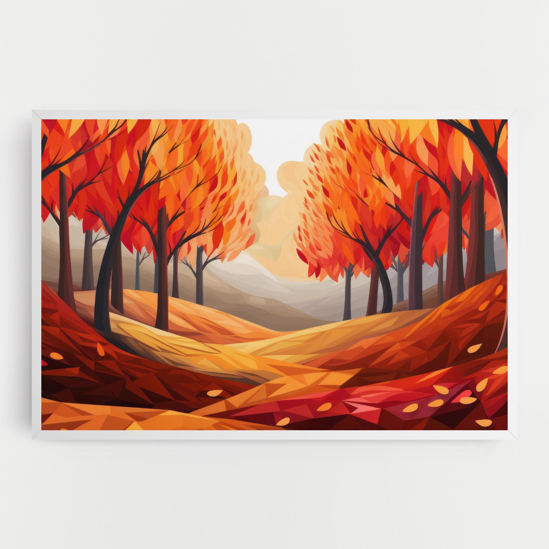 Tablou Canvas Red Trees Art mockup 0