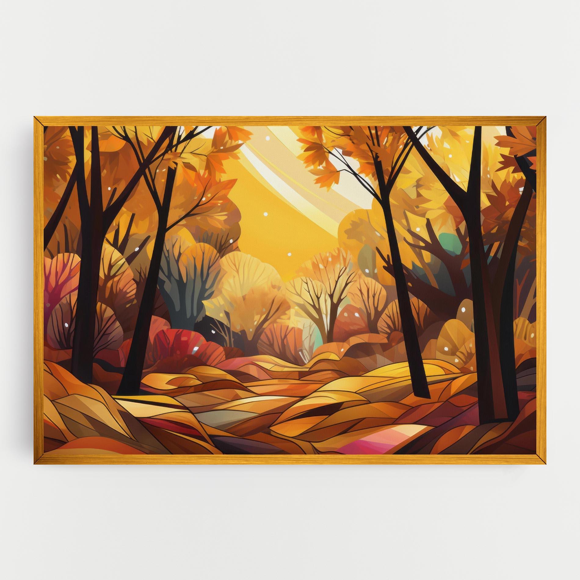 Tablou Canvas Autumn Forest Art mockup 0