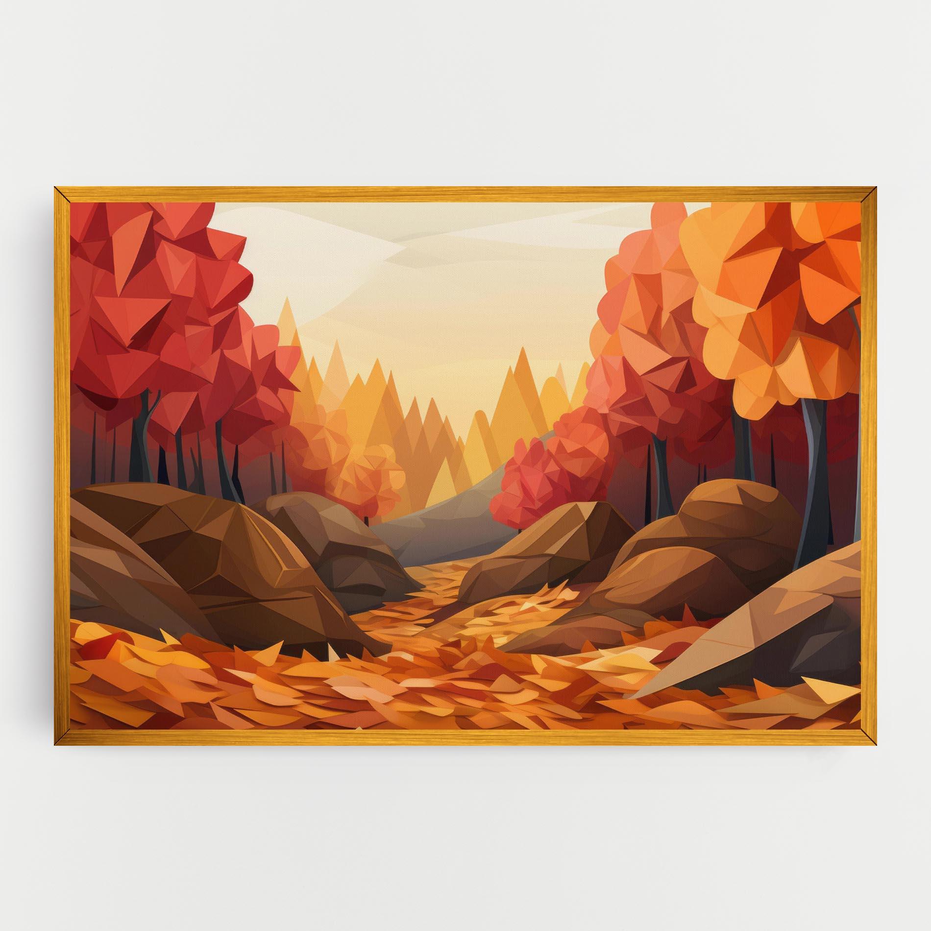 Tablou Canvas Autumn Orange Forest mockup 0