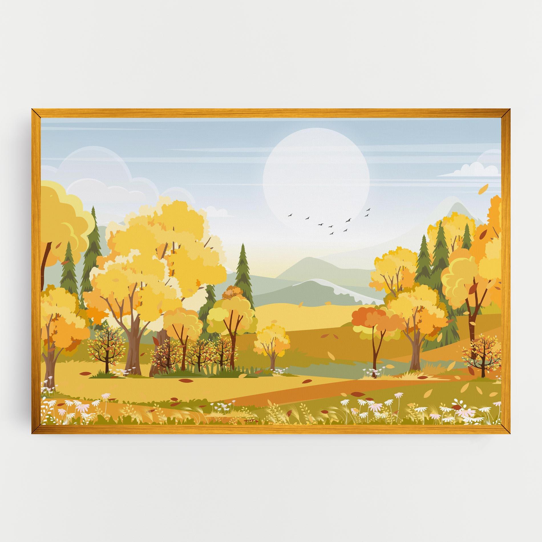 Tablou Canvas Autumn Yellow View mockup 0