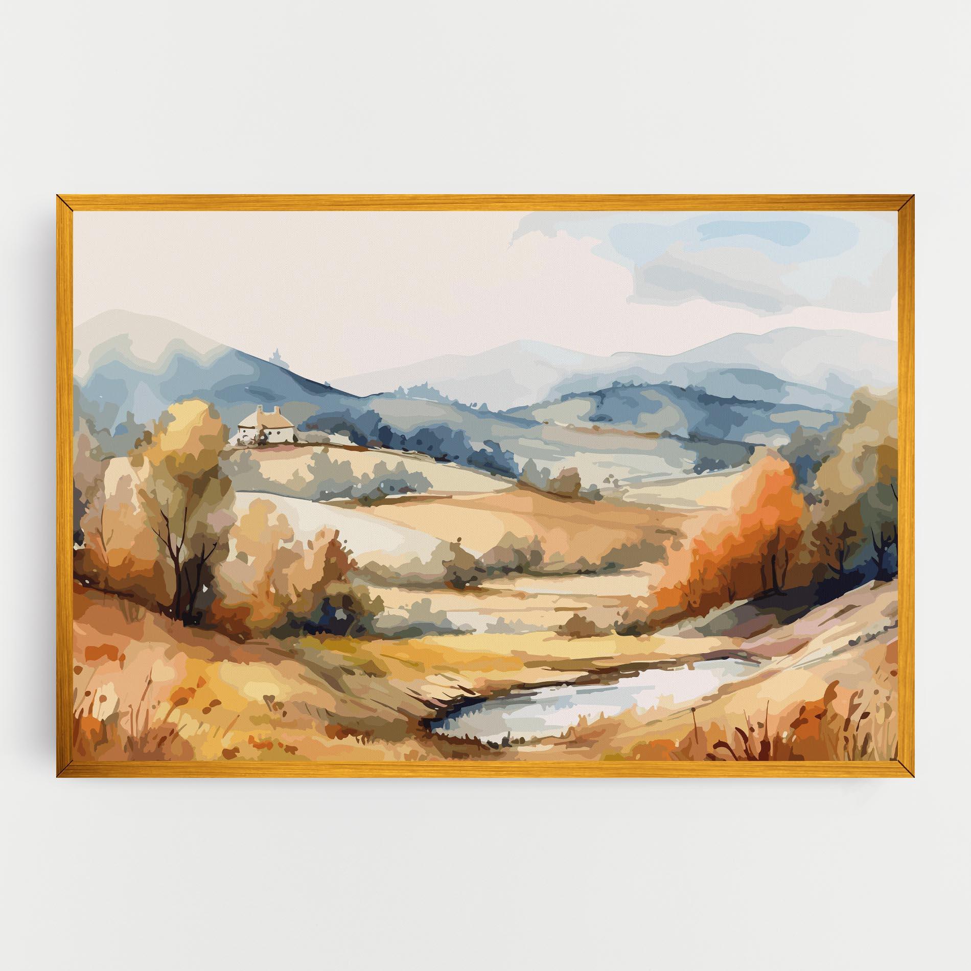 Tablou Canvas Blue Orange Autumn mockup 0