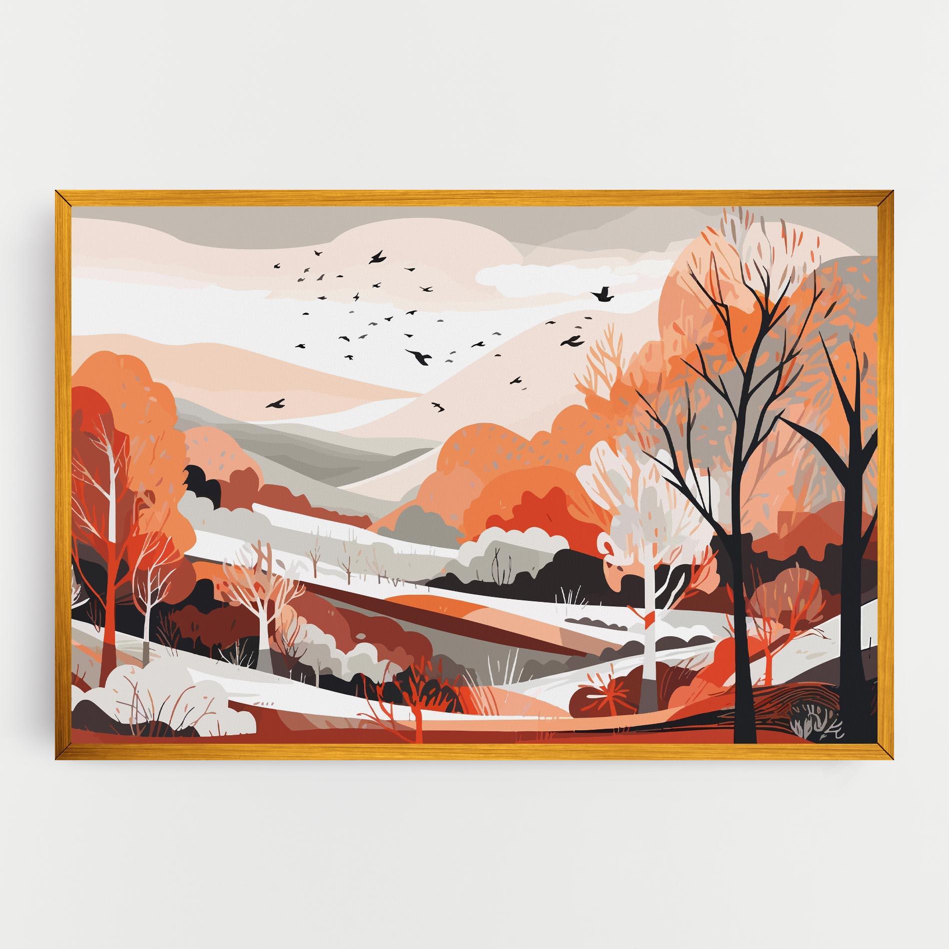 Tablou Canvas Grey Orange Autumn mockup 0
