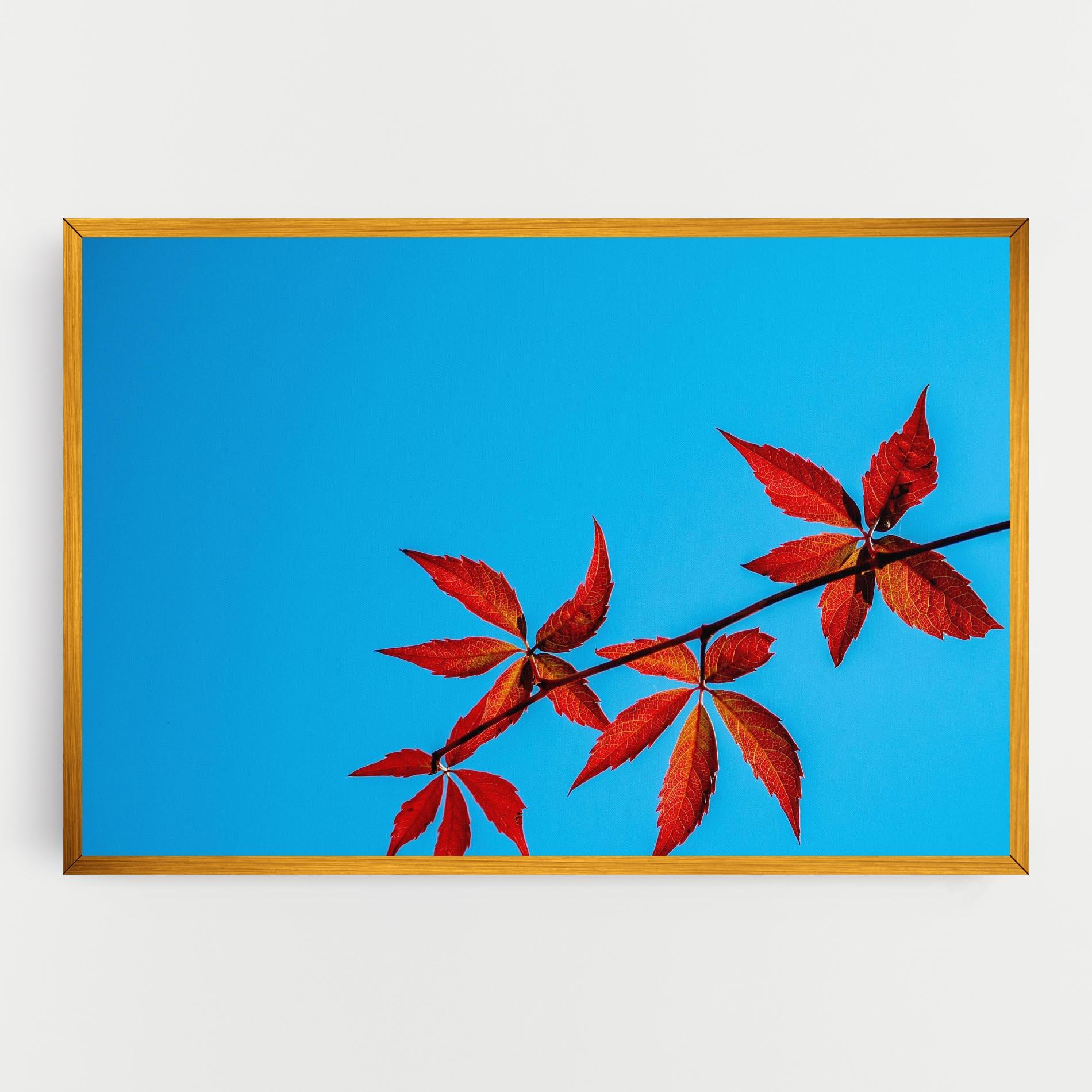 Tablou Canvas Red Small Leaves mockup 0