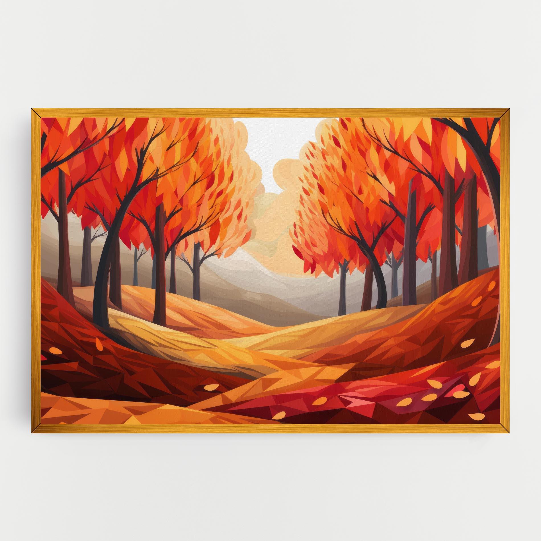 Tablou Canvas Red Trees Art mockup 0