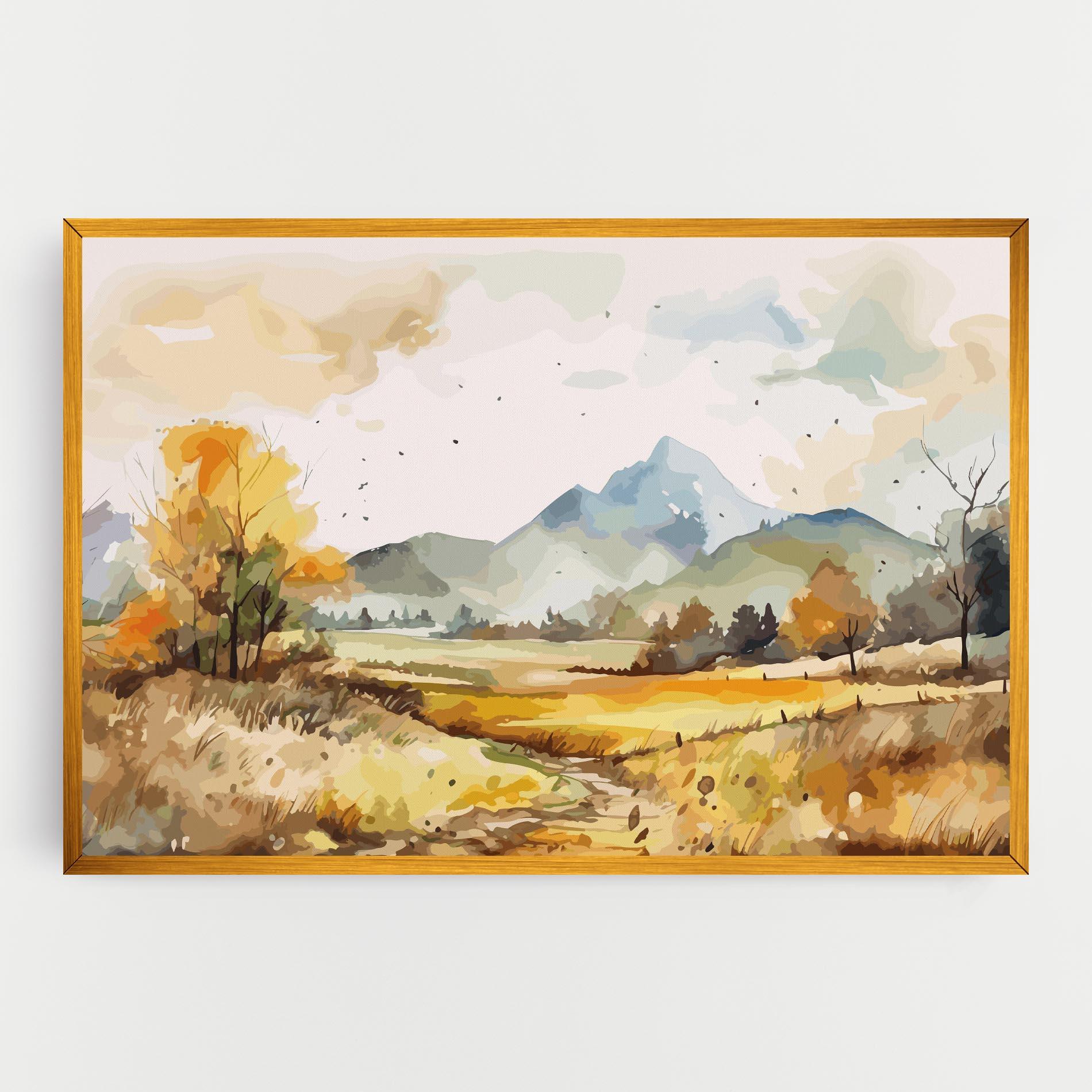 Tablou Canvas Yellow Blue Autumn mockup 0