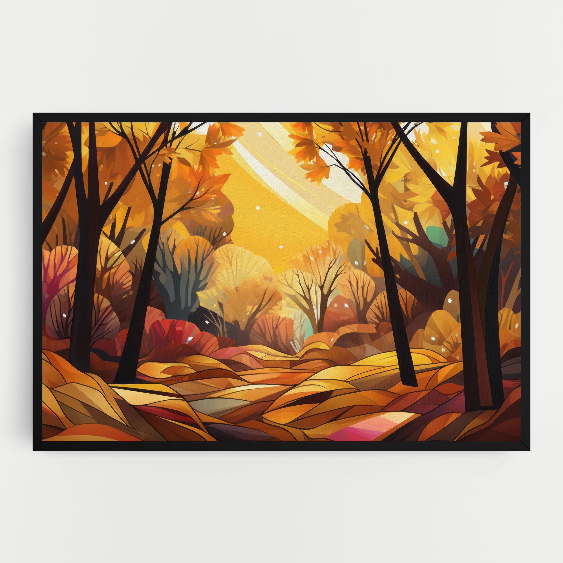 Tablou Canvas Autumn Forest Art mockup 0