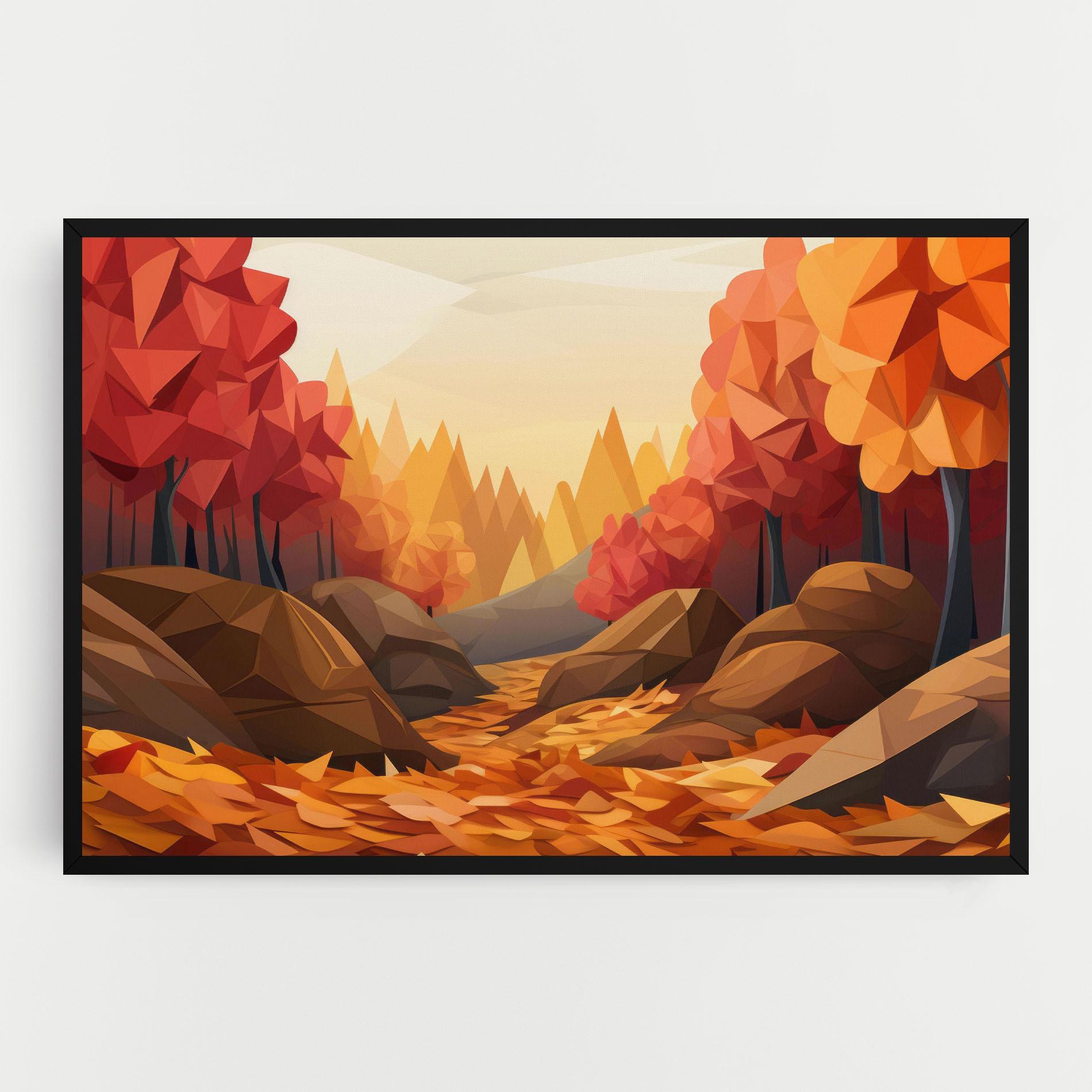 Tablou Canvas Autumn Orange Forest mockup 0