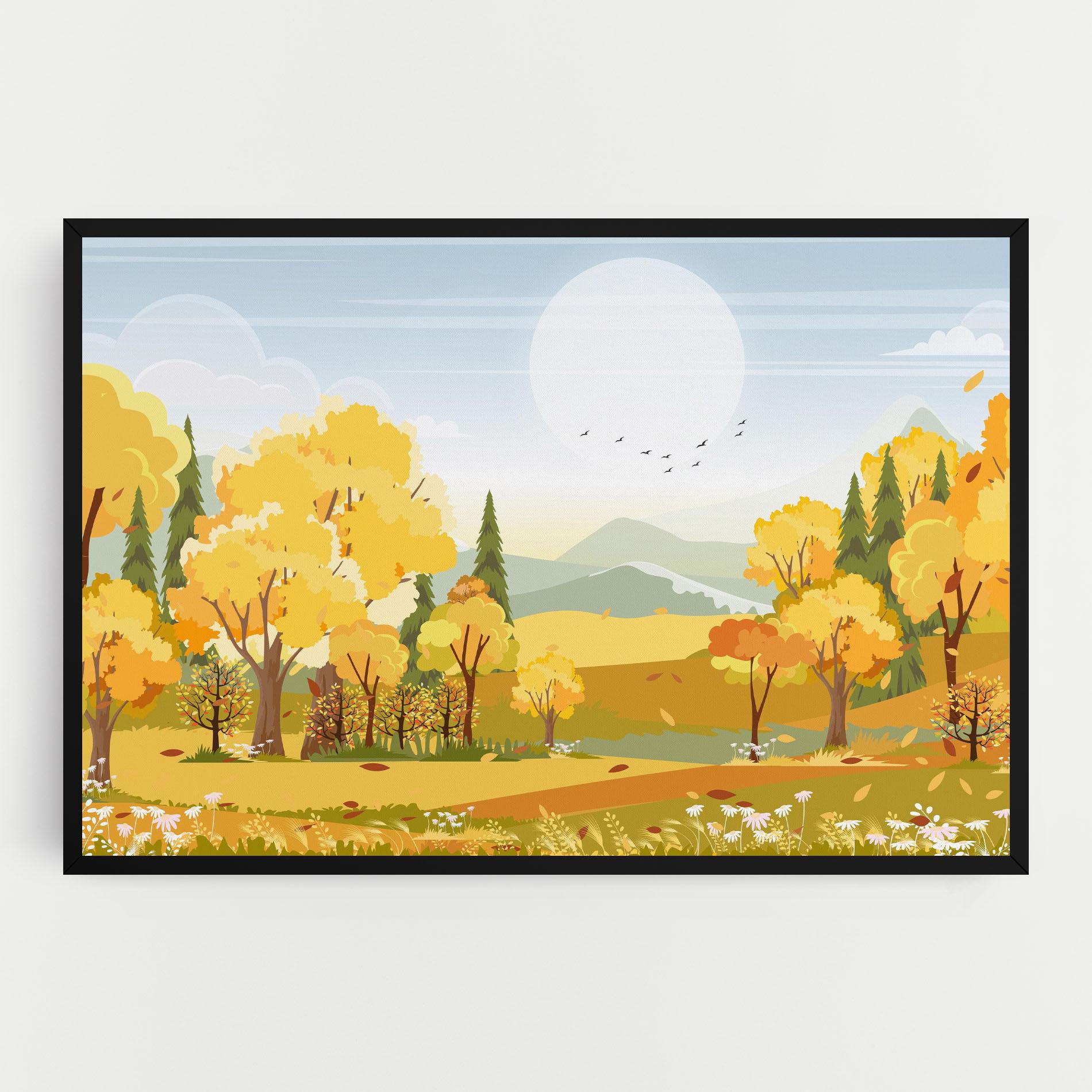 Tablou Canvas Autumn Yellow View mockup 0