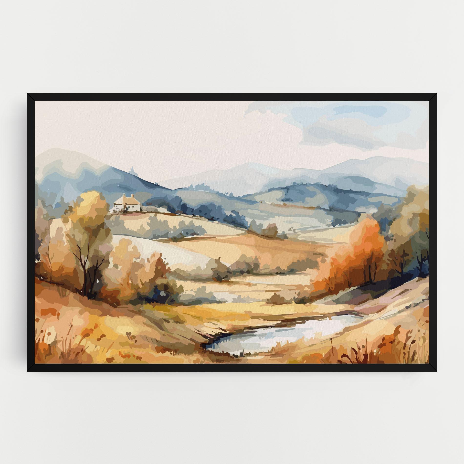 Tablou Canvas Blue Orange Autumn mockup 0